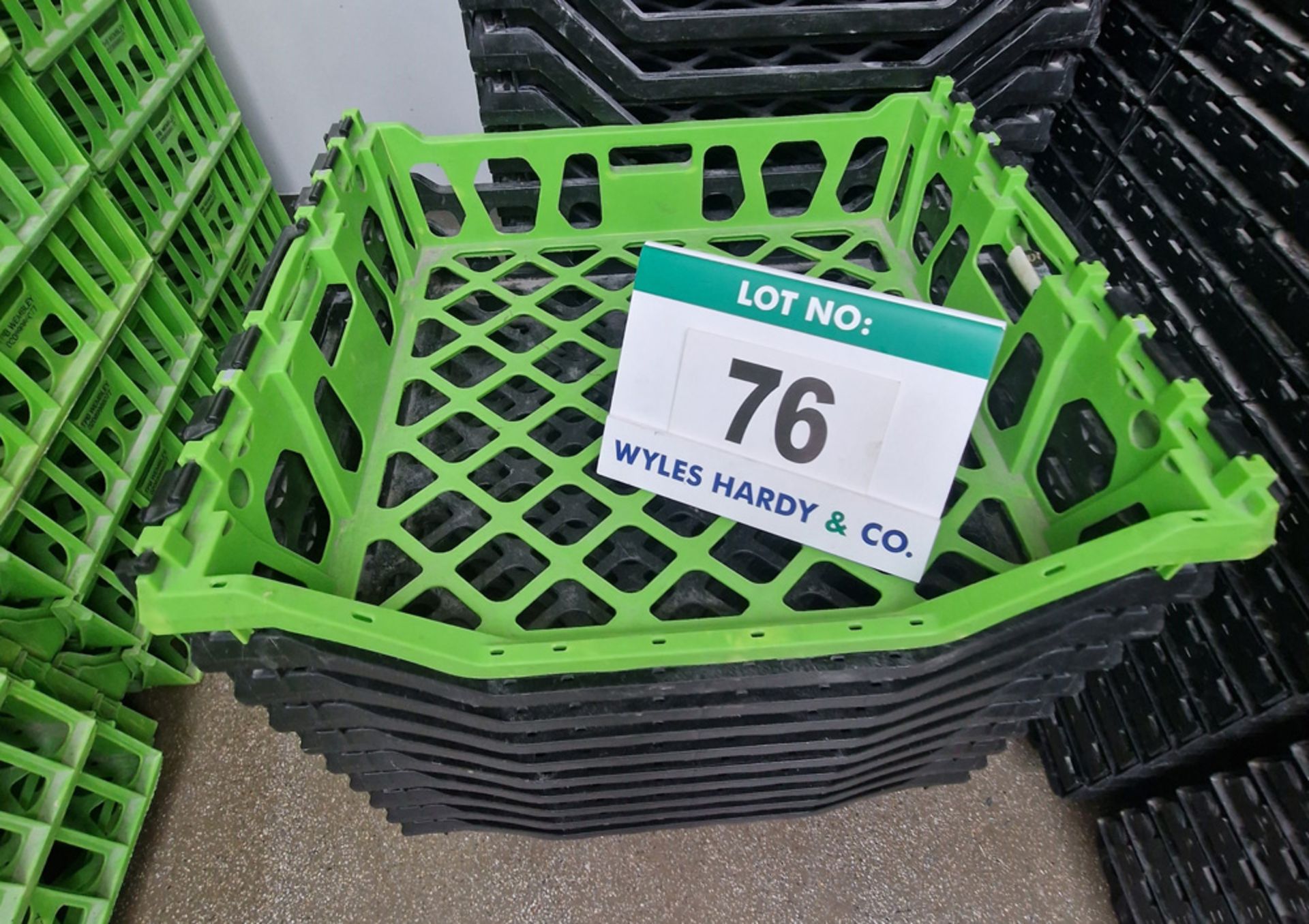 Two Hundred and Fifty Three Green/Black Plastic Stacking Bread Baskets, each approx. 580mm x 620mm x - Image 2 of 2