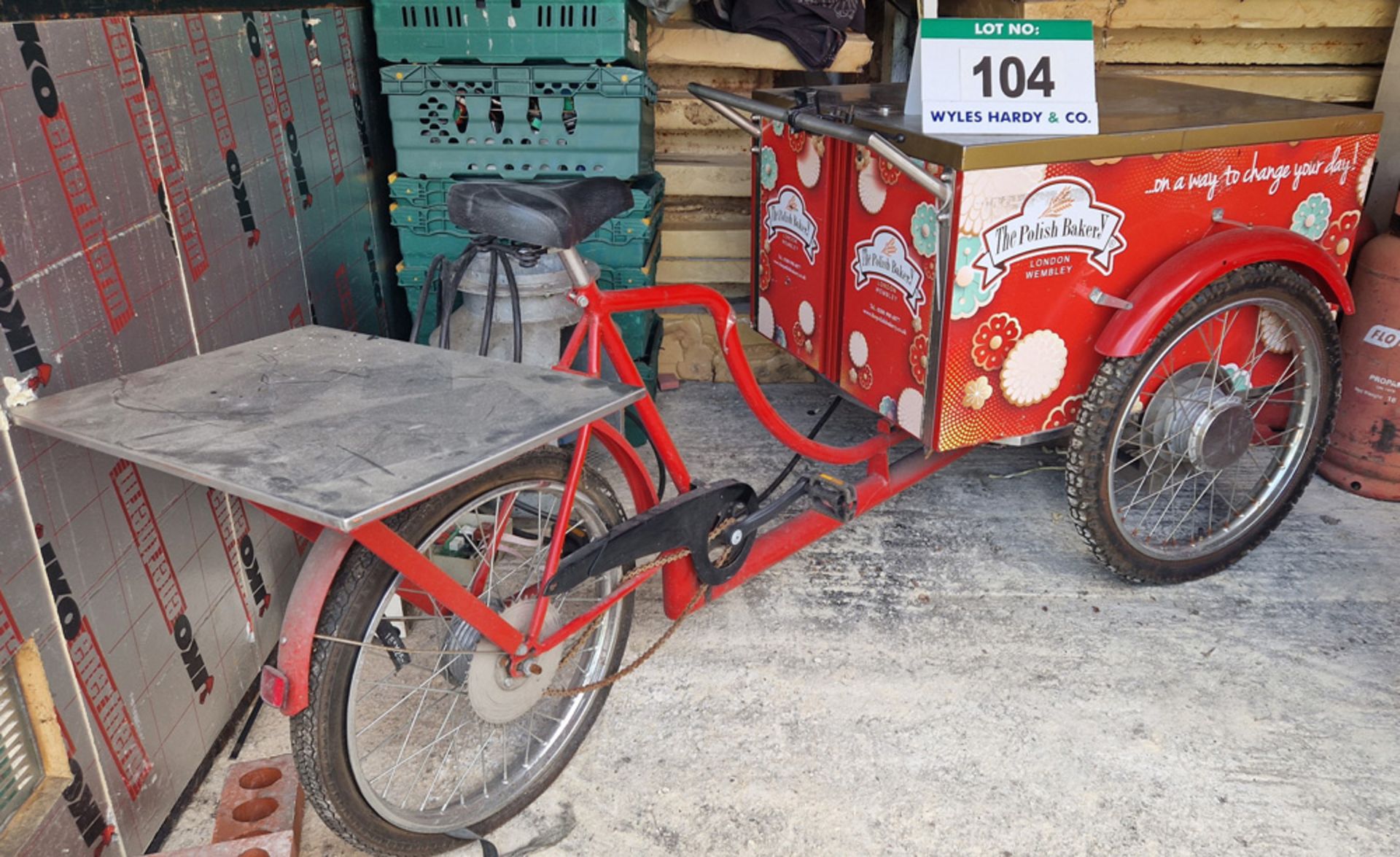 A Commercial Articulating Tricycle with Display Cabinet (NOTE: For Repair)