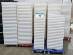 Seven Hundred and Fifty Four White Plastic Bread Trays, each approx. 330mm x 540mm x 10mm tall