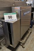 A GEZO PREGESBAUER Vertical Tray Washing Machine (400V) on Mobile Stand (NOTE: For Spares/Repair)