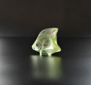 A LALIQUE Extra Small Fish Figure in Green Crystal from the Original 1912 Design by Rene Lalique.