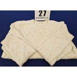 A PRADA Chunky Knit 100 per cent Virgin Wool Jumper in White, Size 52