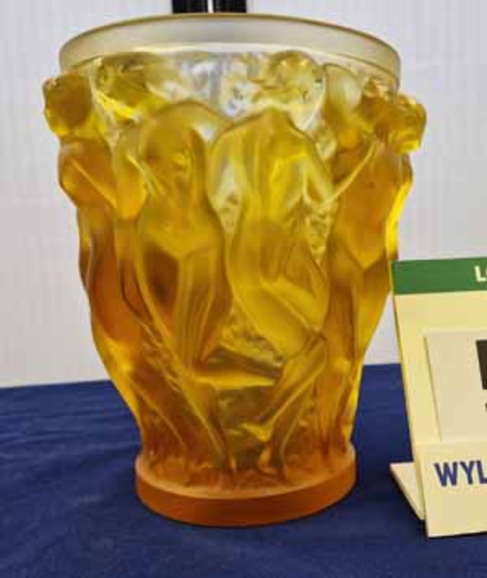 A LALIQUE 1927 - 2007 Numbered Anniversary Edition Bacchantes Vase in Amber Crystal. From the - Image 5 of 6