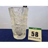 A LALIQUE Pivoines Large Vase in Clear Crystal depicting Peony Flowers. Product Code: 10708400. Hand