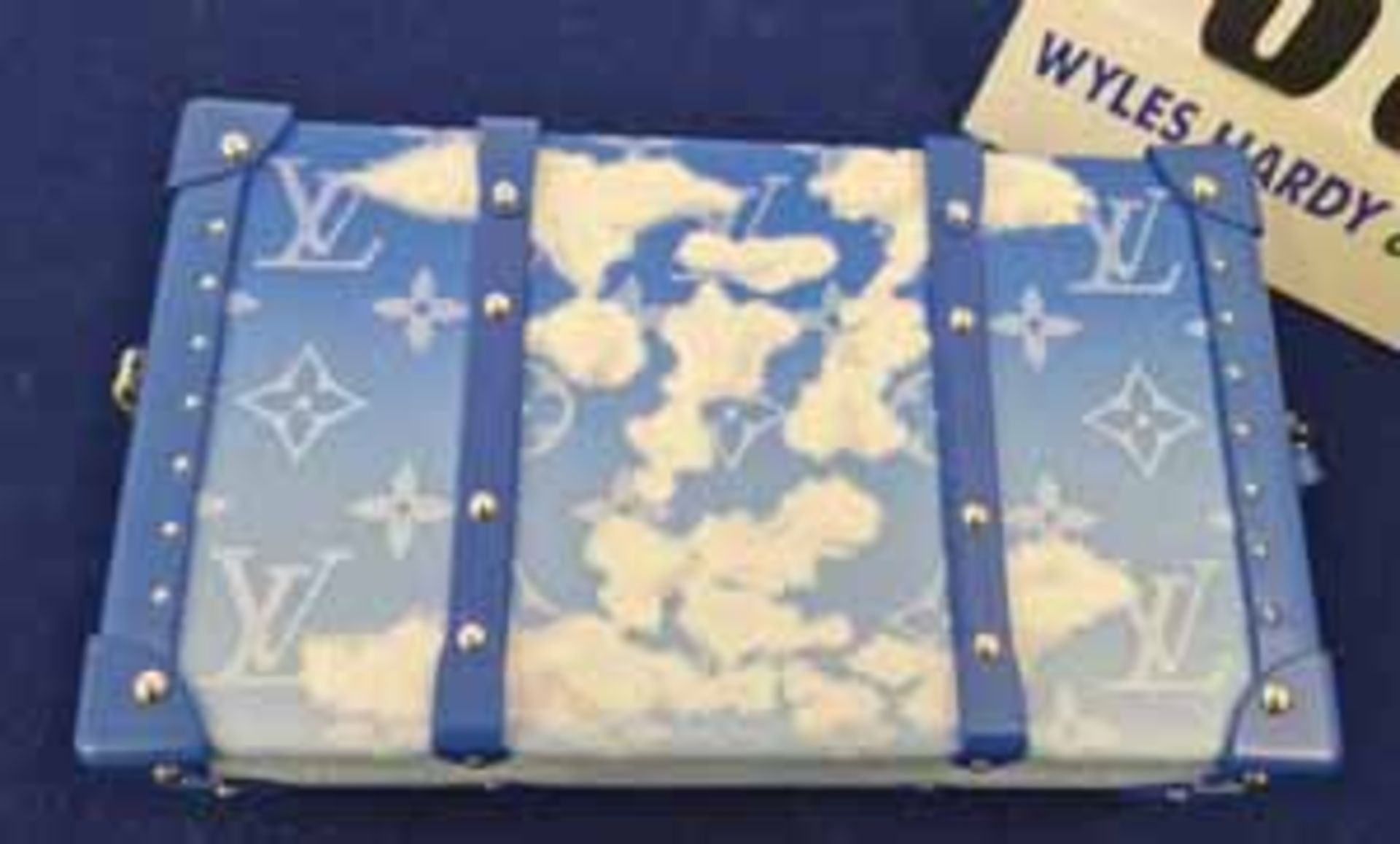 A LOUIS VUITTON Virgil Abloh Blue Soft Clouds Trunk Case Bag with Blue Gradient Leather, LV Monogram - Image 5 of 7