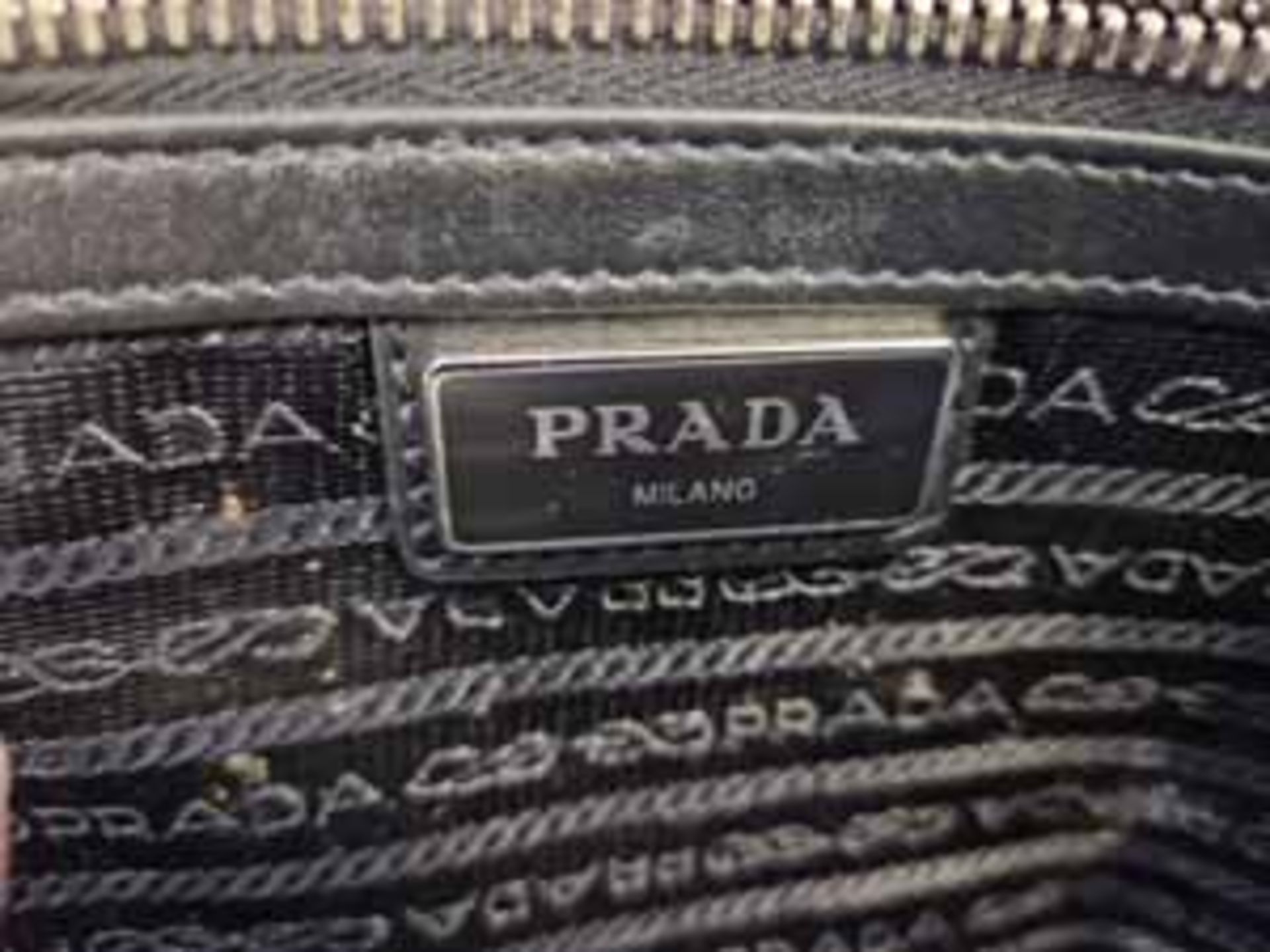A PRADA Black Saffiano Leather Pouch/Clutch Bag with Textile Lining and Internal Pocket and Zip - Image 6 of 6