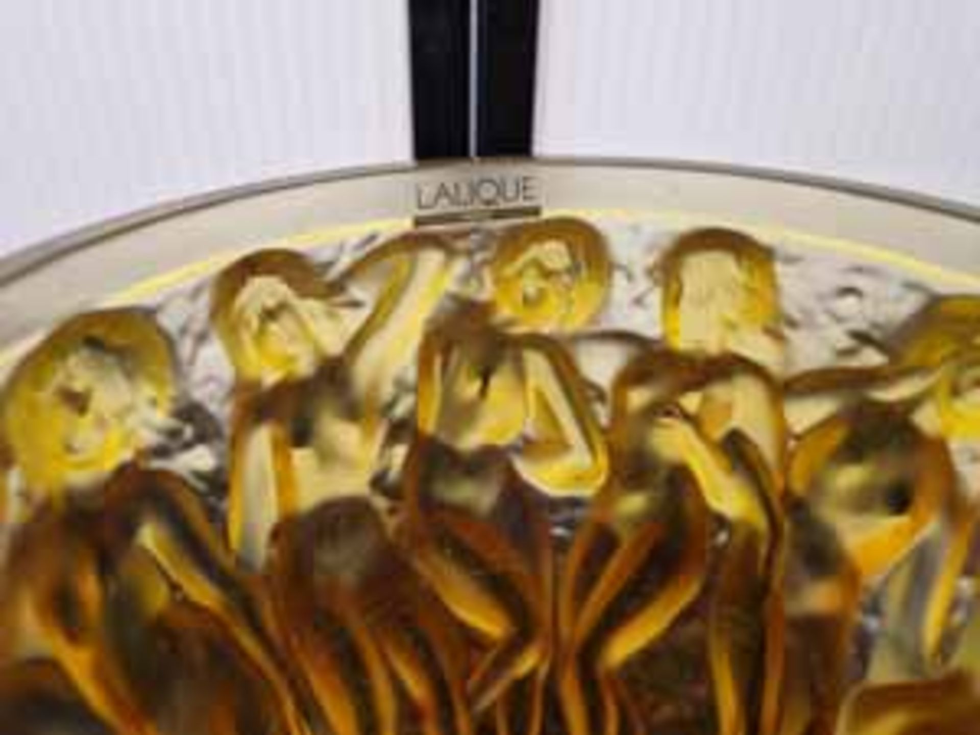 A LALIQUE 1927 - 2007 Numbered Anniversary Edition Bacchantes Vase in Amber Crystal. From the - Image 2 of 6