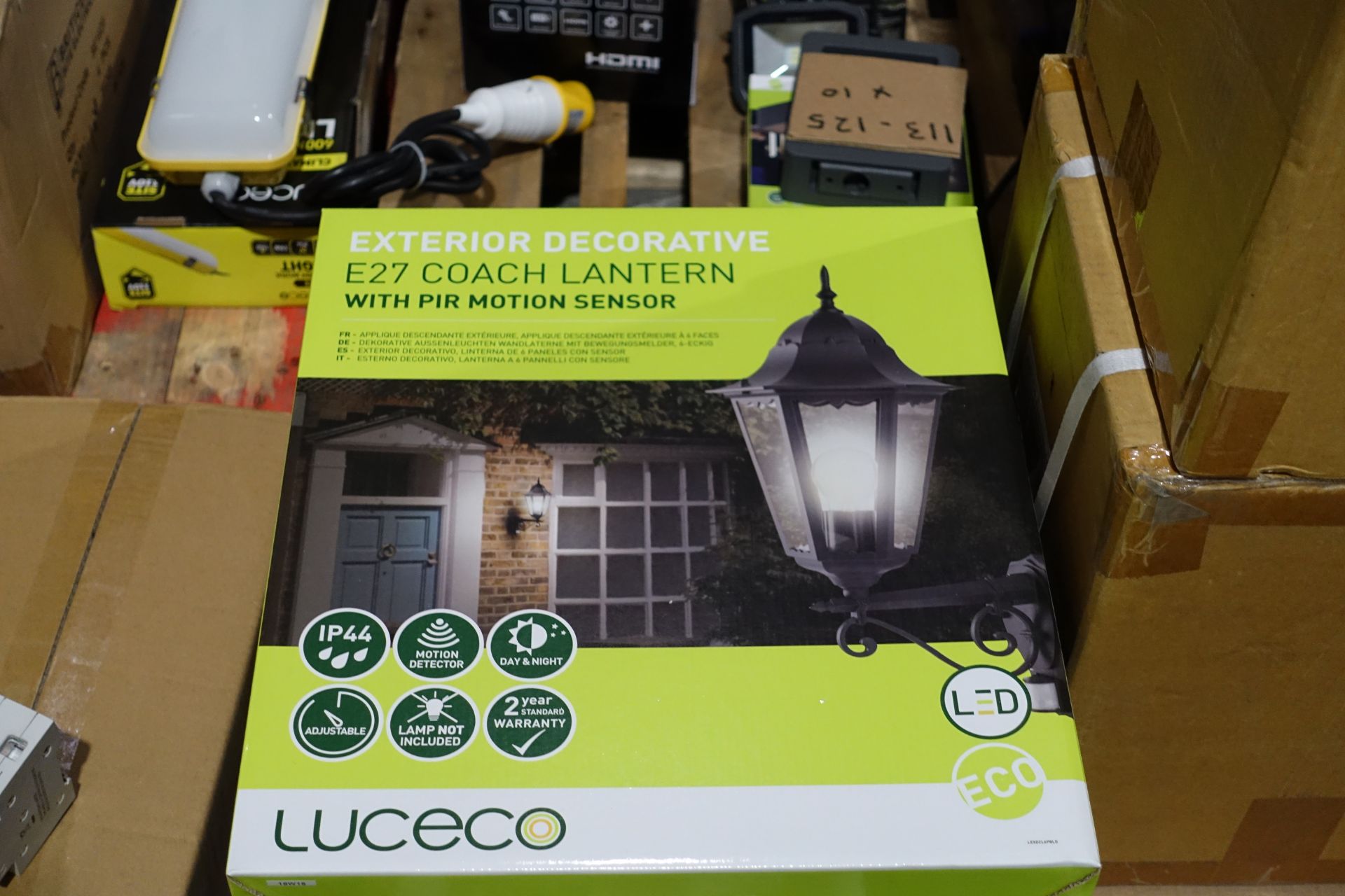 8 X LUCECP LEXDCL6PBLD-01 6 Panel Die - Cast Large Decorative Coach Lantern E27 Fitting Lamp Not Inc