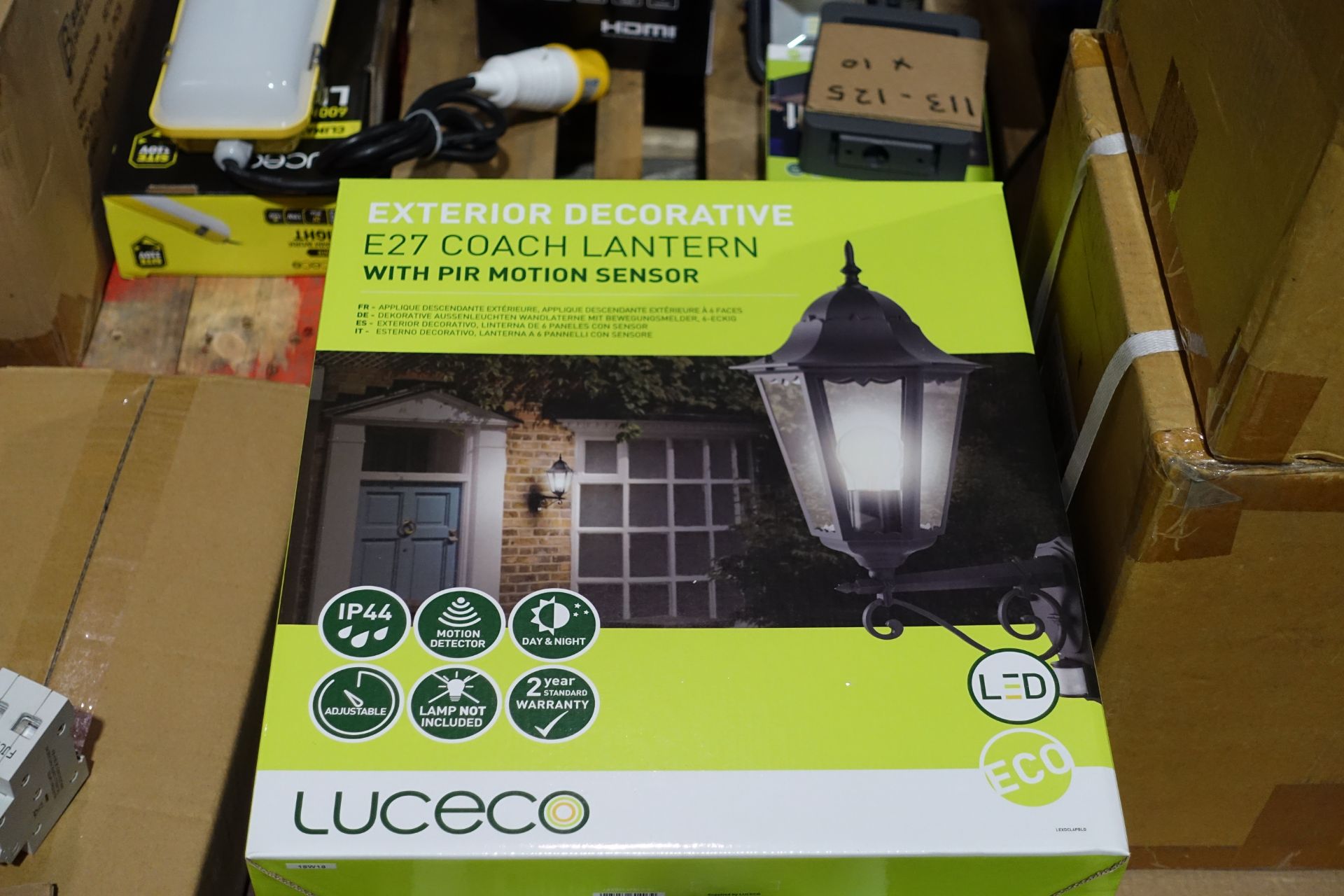 8 X LUCECP LEXDCL6PBLD-01 6 Panel Die - Cast Large Decorative Coach Lantern E27 Fitting Lamp Not Inc