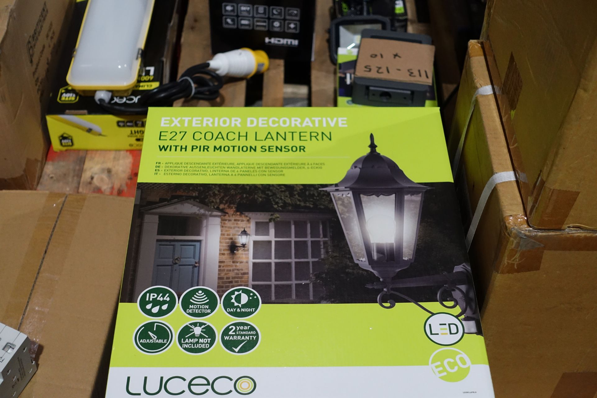 8 X LUCECP LEXDCL6PBLD-01 6 Panel Die - Cast Large Decorative Coach Lantern E27 Fitting Lamp Not Inc