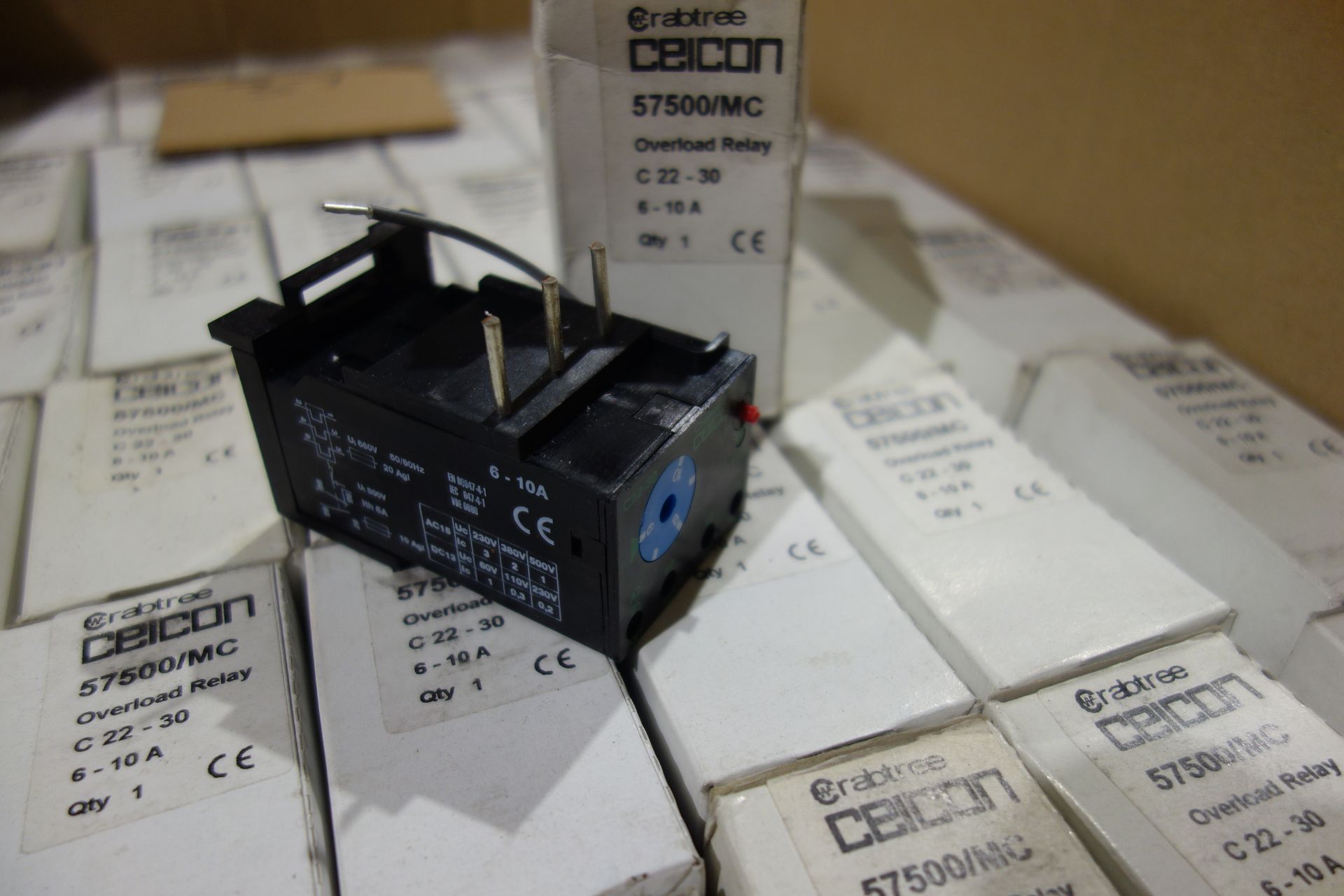 1 x Box of CRABTREE Ceicon 57500/MC Overload Relays C22 - 30 6-10A Approx 75 +