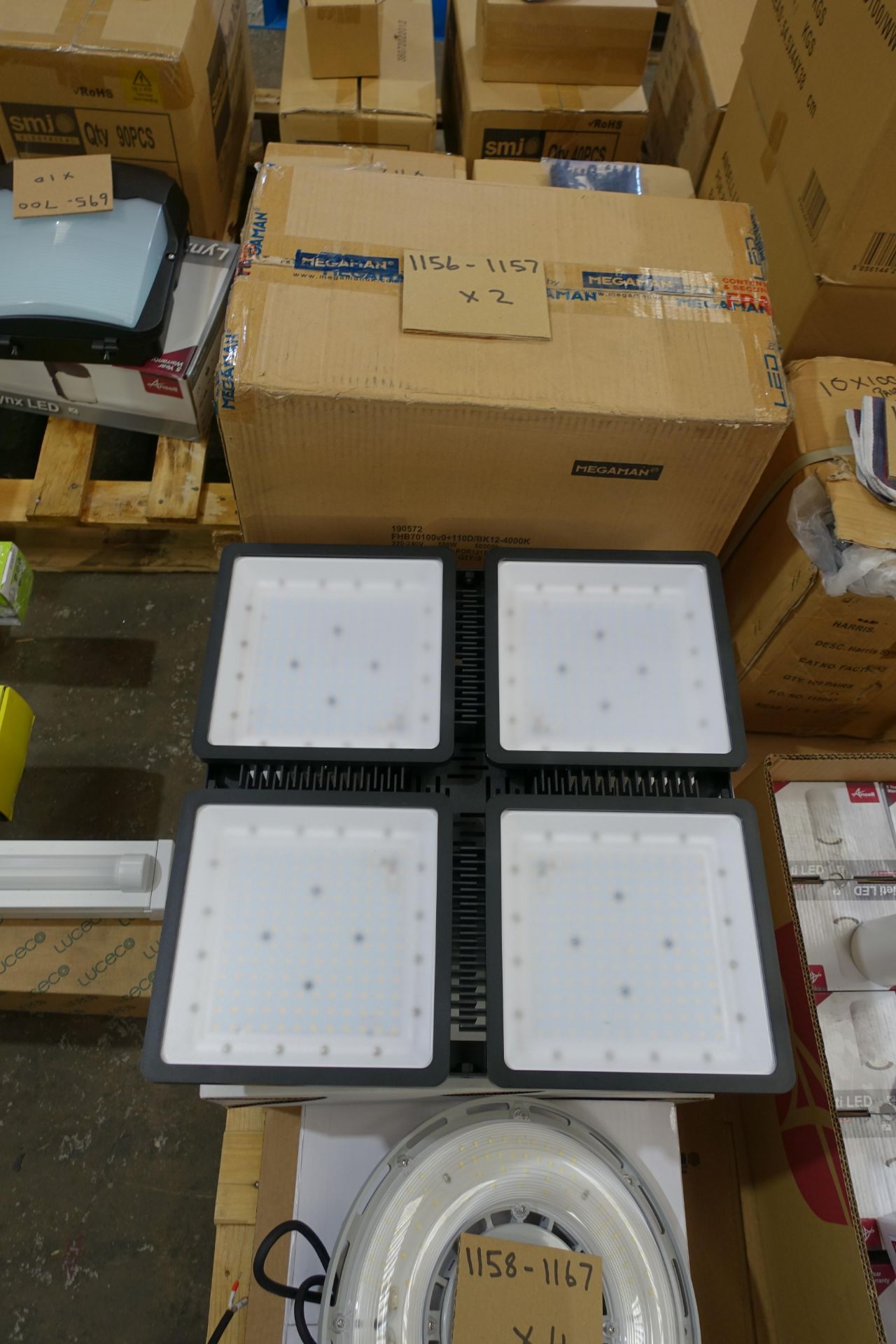 2 X Megaman FHB70100V0+110D 180W LED Highbay Fittings 4000k Cool White IP65 22000 Lumen Flicker