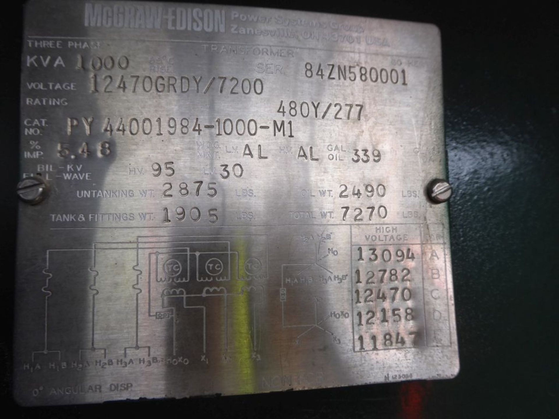 McGraw Edison 1,000 KVA Transformer - Bild 7 aus 7