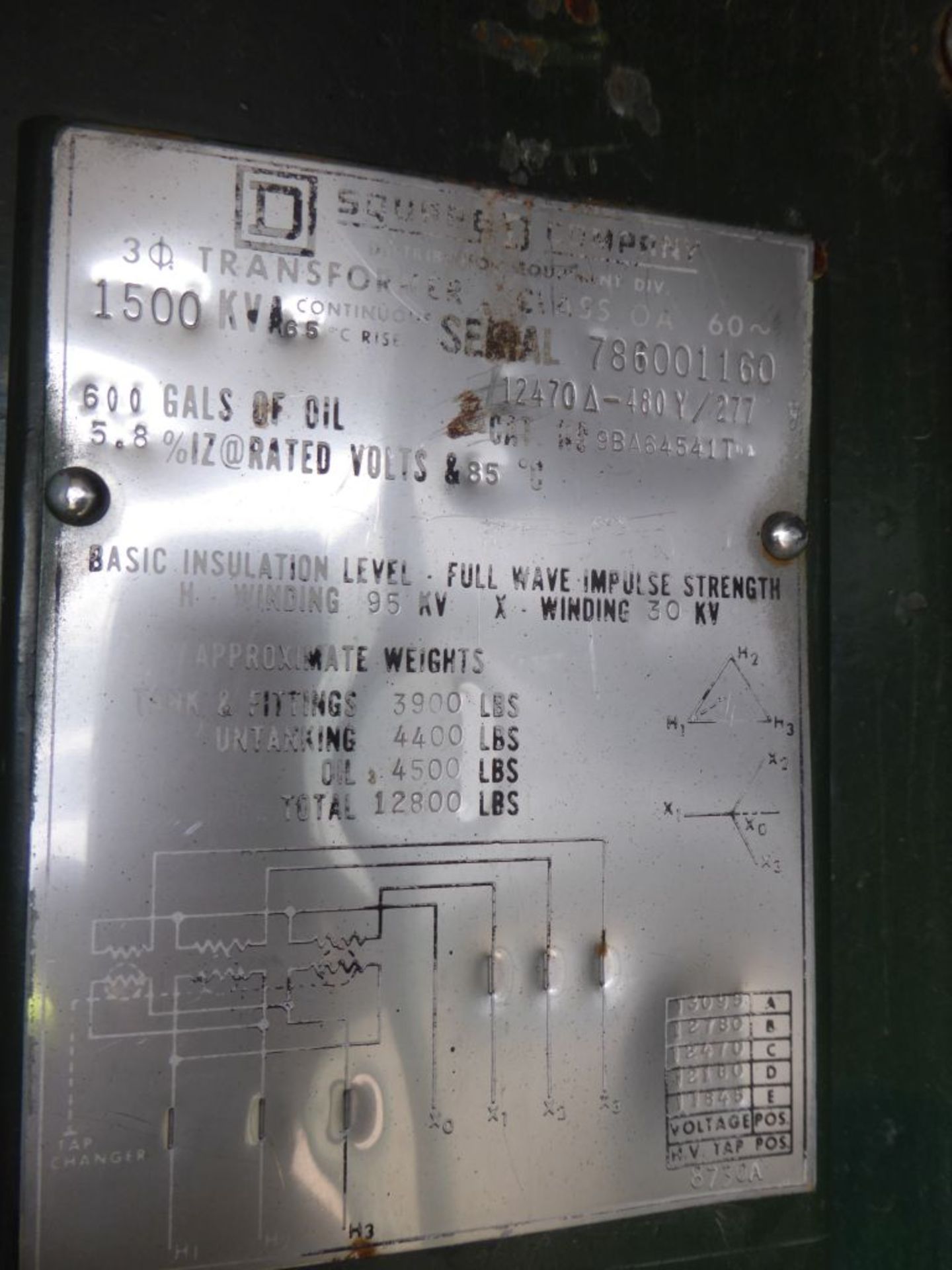 Square D 1,500 KVA Transformer - Bild 6 aus 9