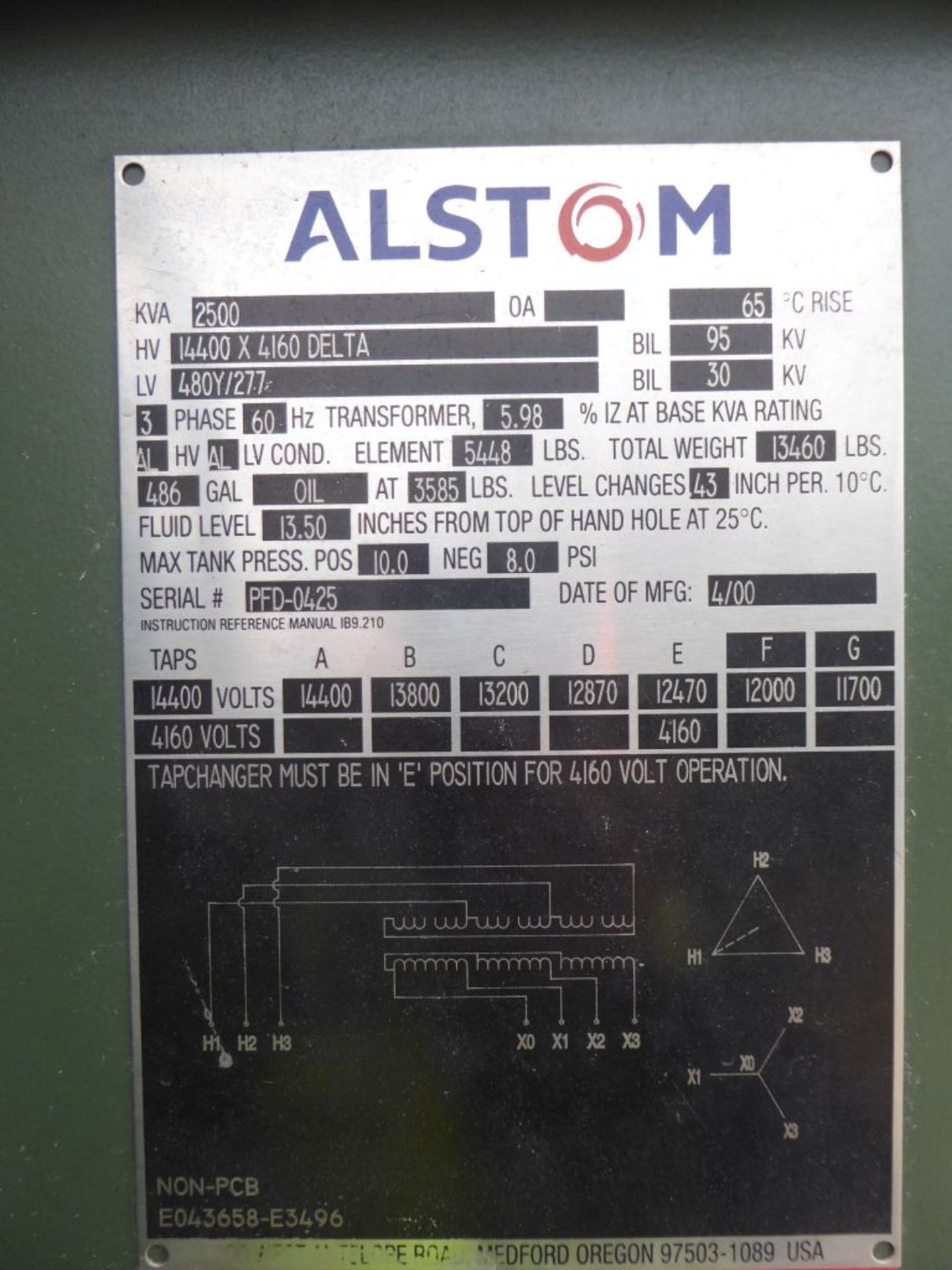 Alstom 2,500 KVA Transformer - Bild 8 aus 10