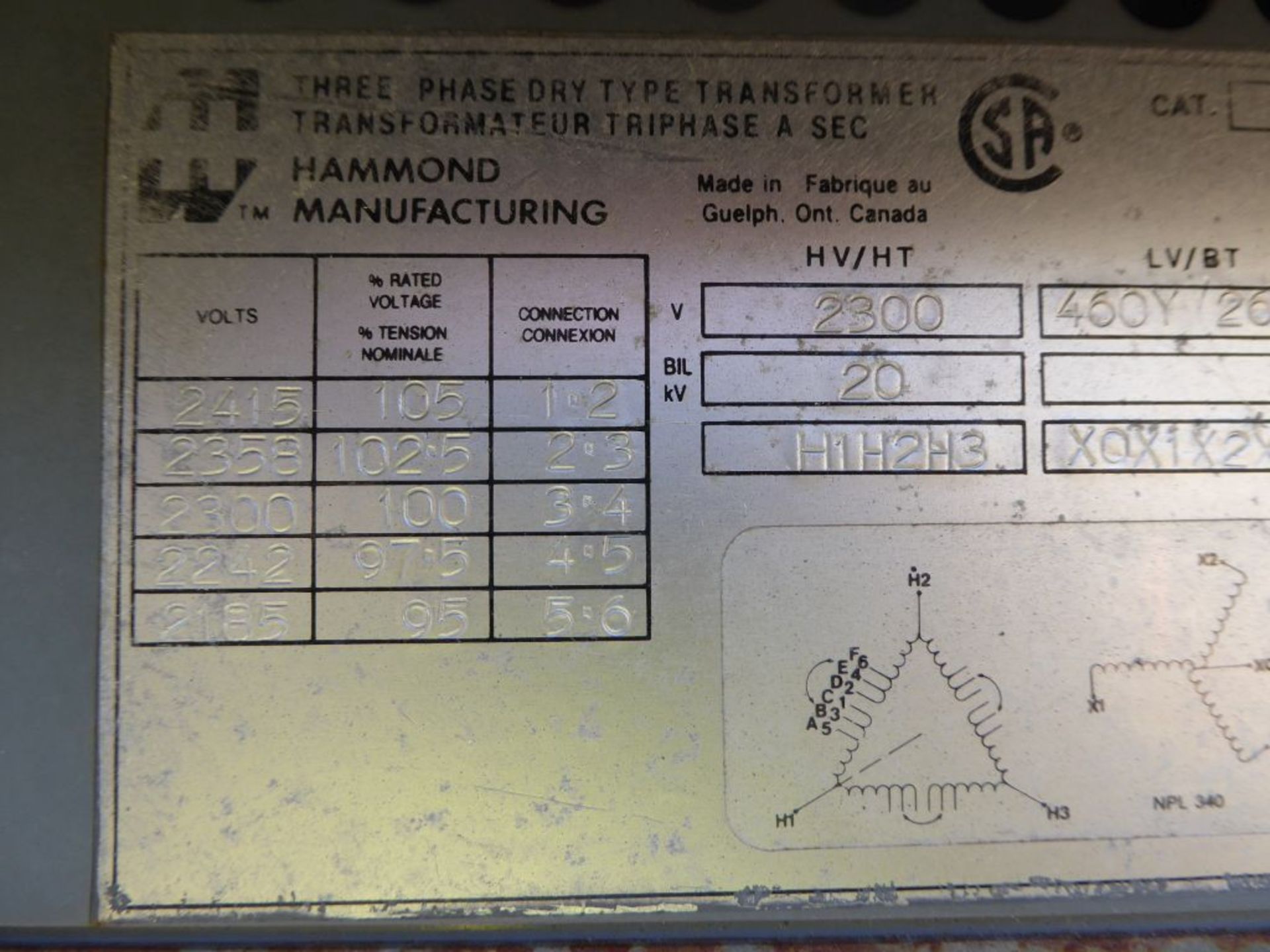 Hammond Manufacturing 440 KVA Transformer - Bild 7 aus 8