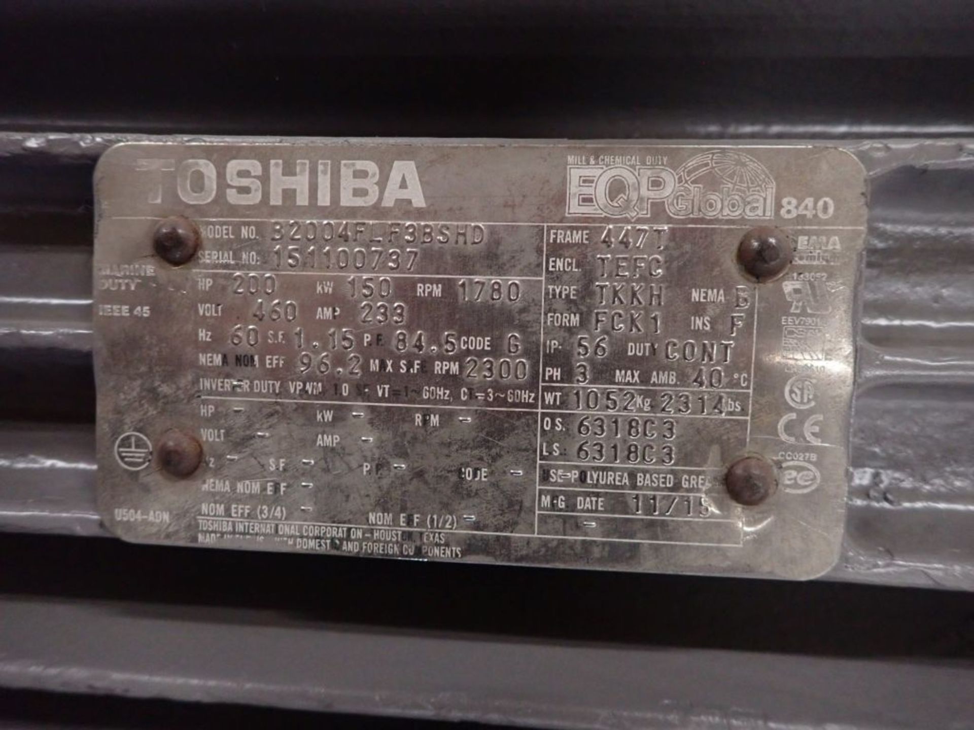 Toshiba 200 HP Motor - Image 5 of 6