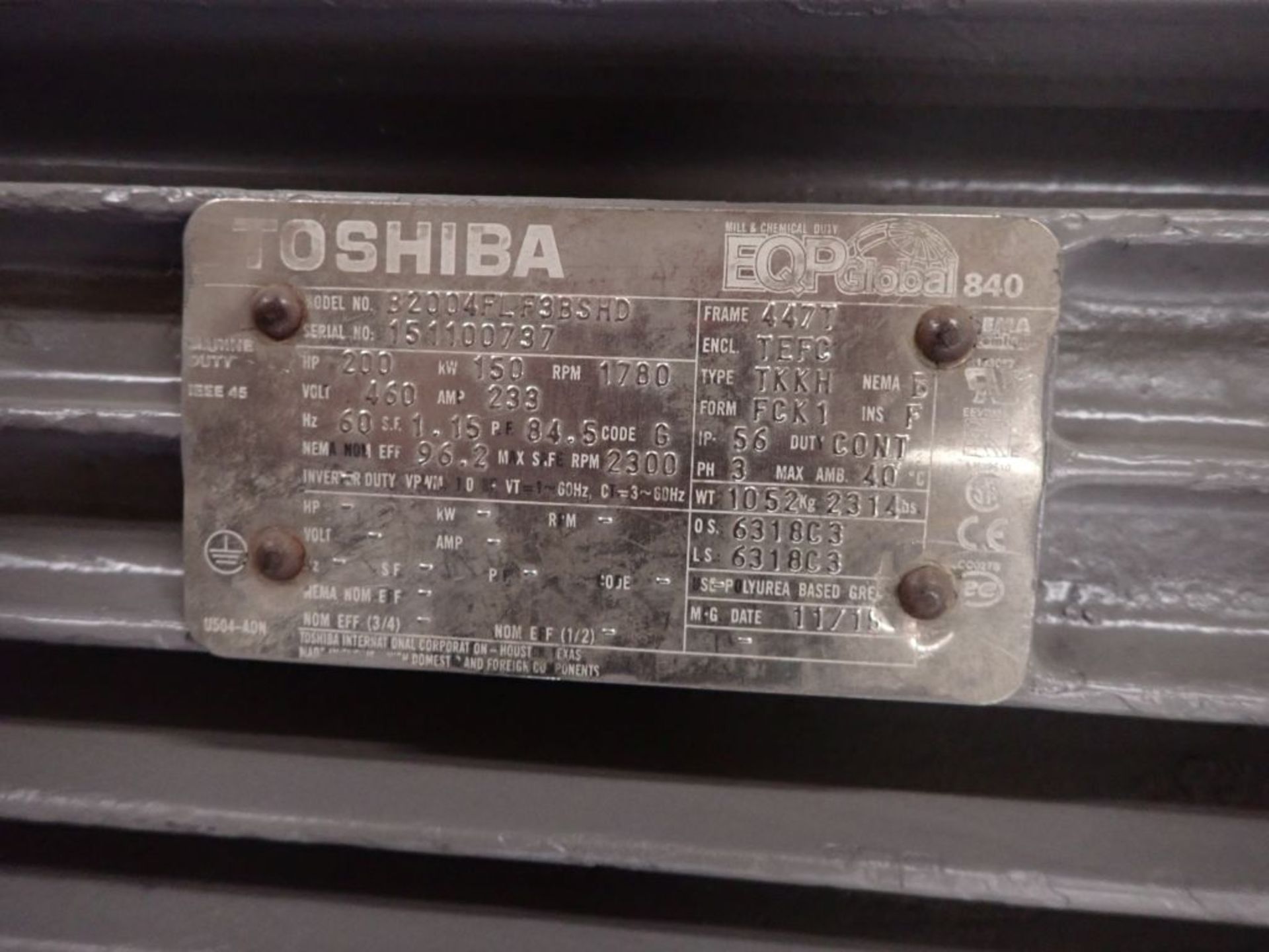 Toshiba 200 HP Motor - Image 6 of 6