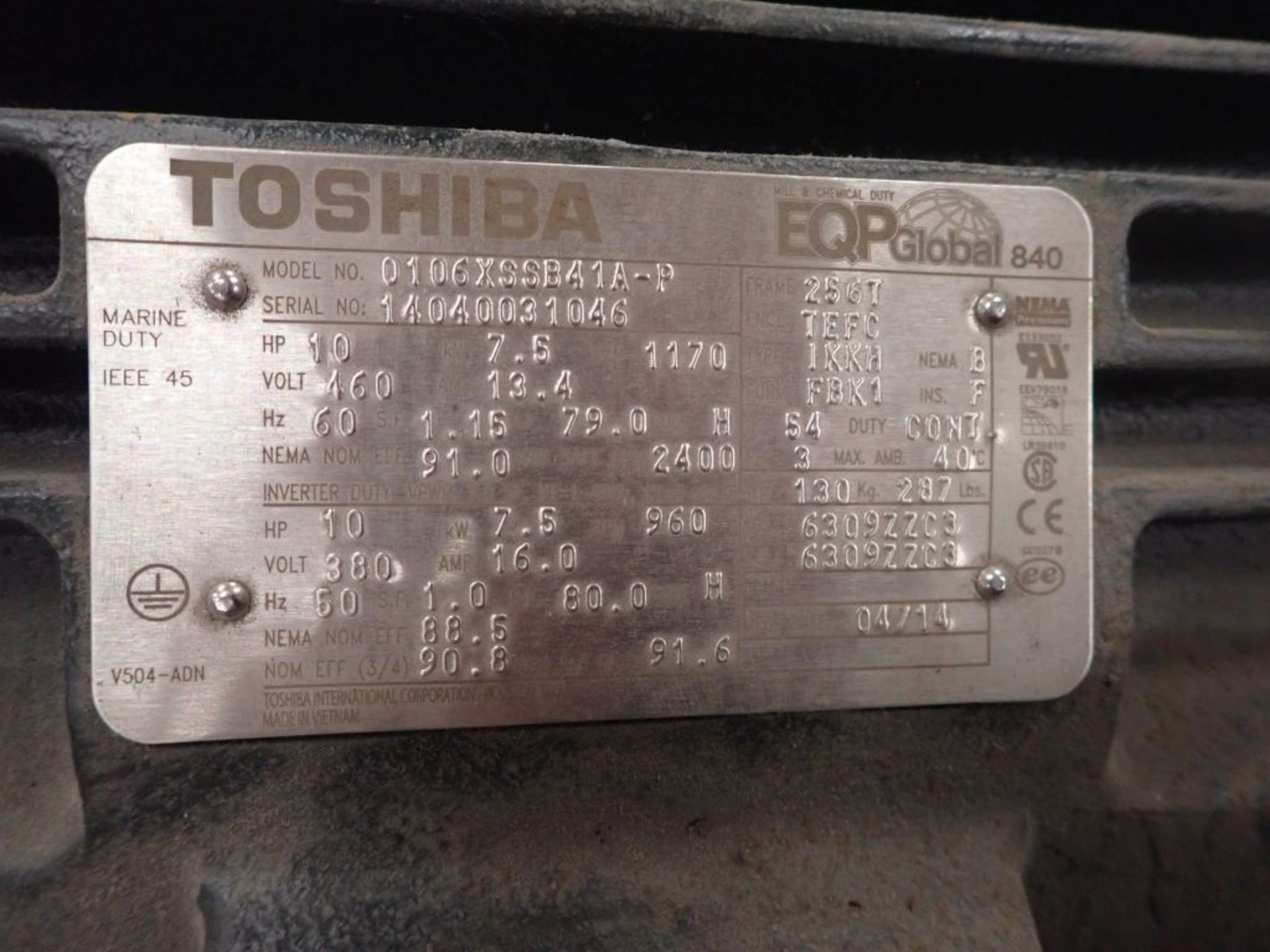 Toshiba 10 HP Motor - Image 6 of 7