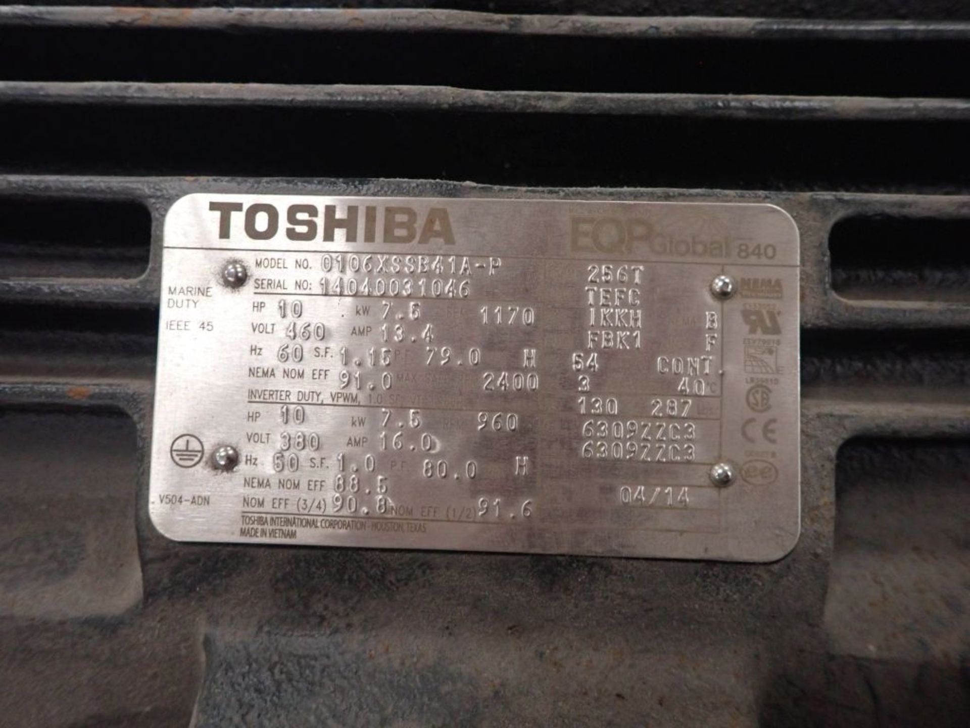 Toshiba 10 HP Motor - Image 7 of 7