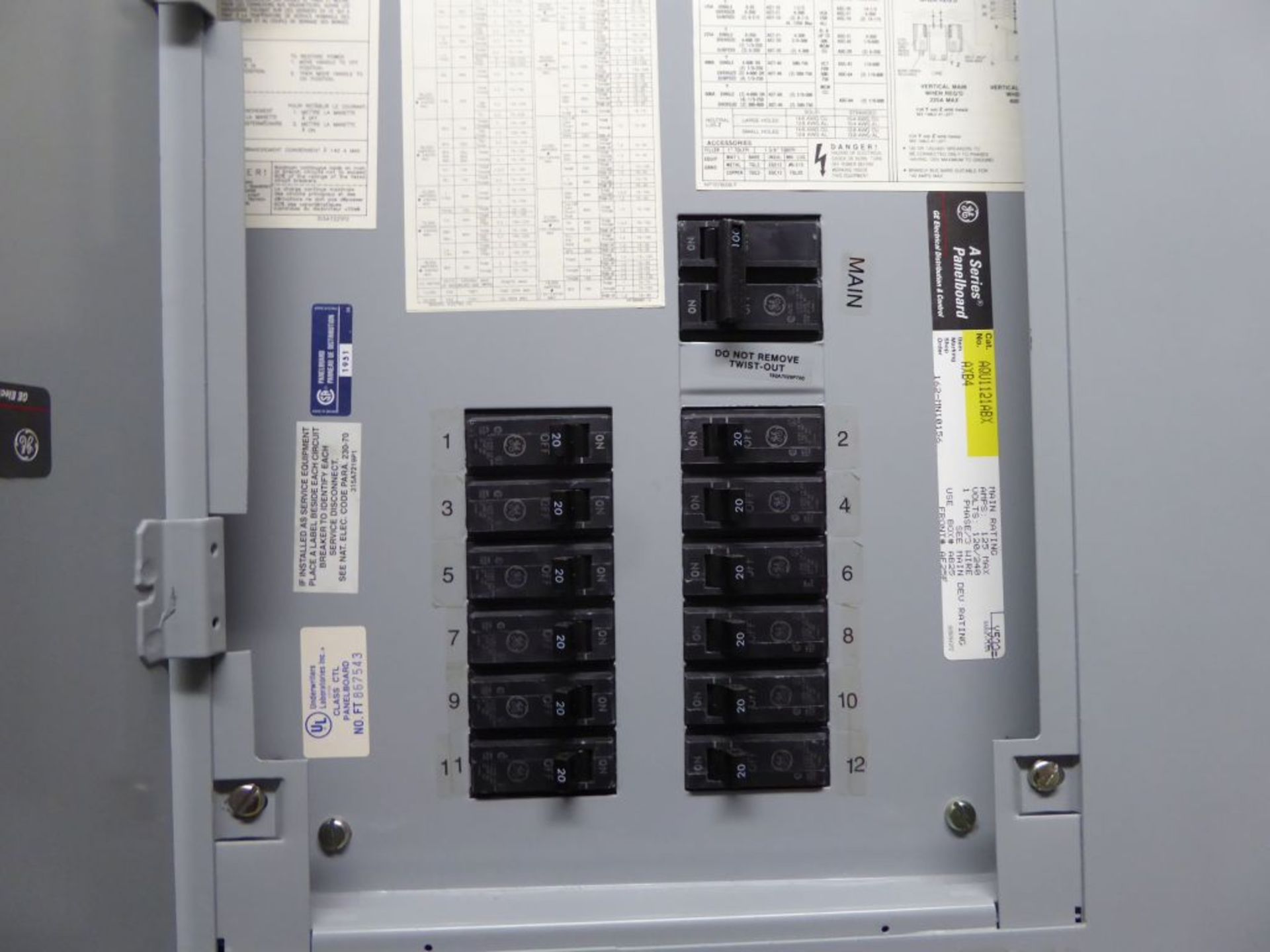 Spartanburg, SC - Lot of (2) GE A Series Panelboards - Image 5 of 8