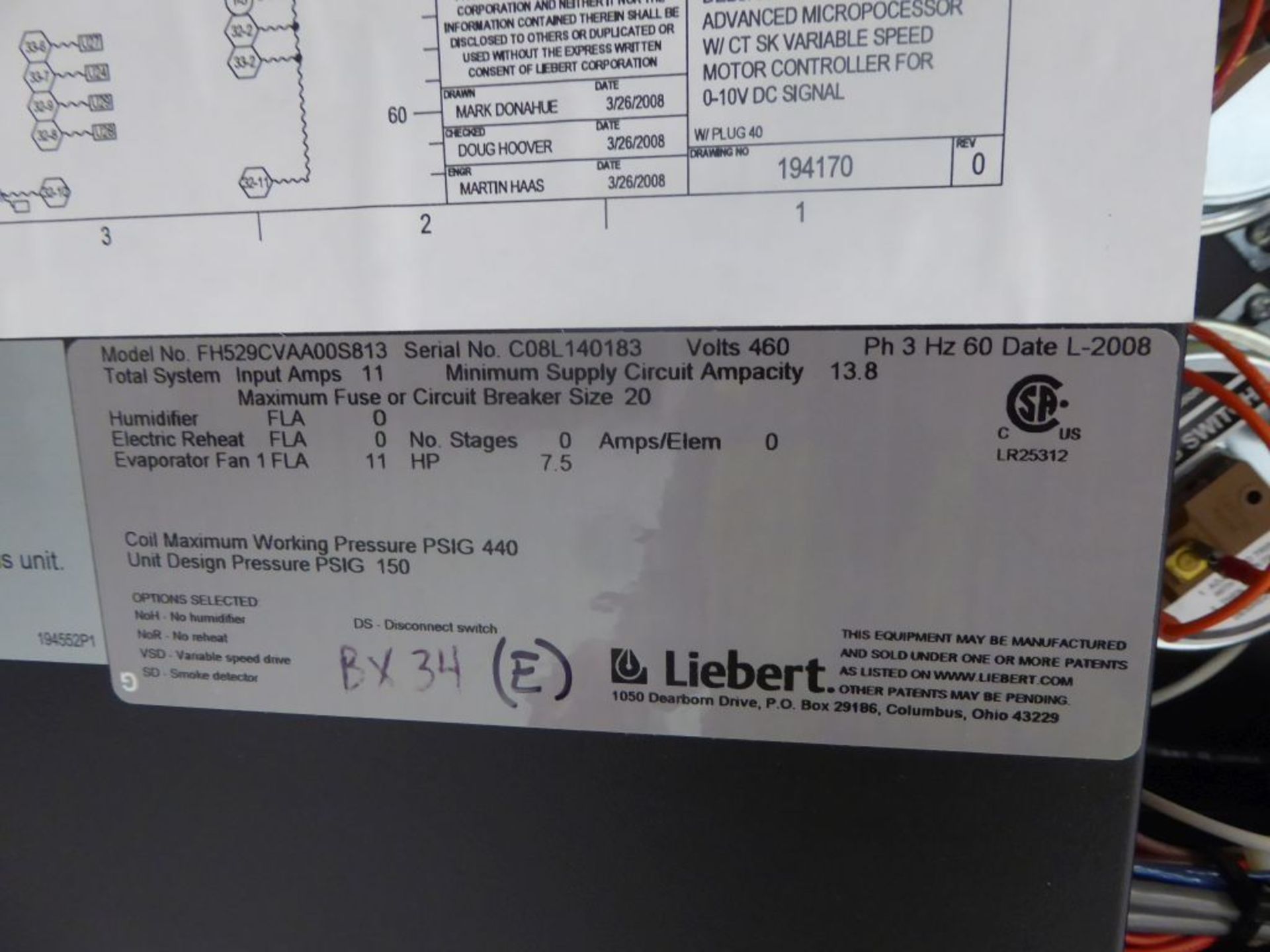 Charlotte, NC - Liebert Deluxe Chilled Water Advanced Microprocessor - Image 3 of 3