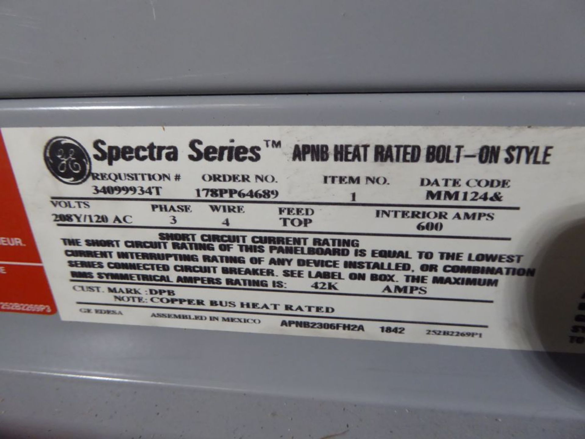 Spartanburg, SC - GE Spectra Series Panelboard - Image 4 of 7