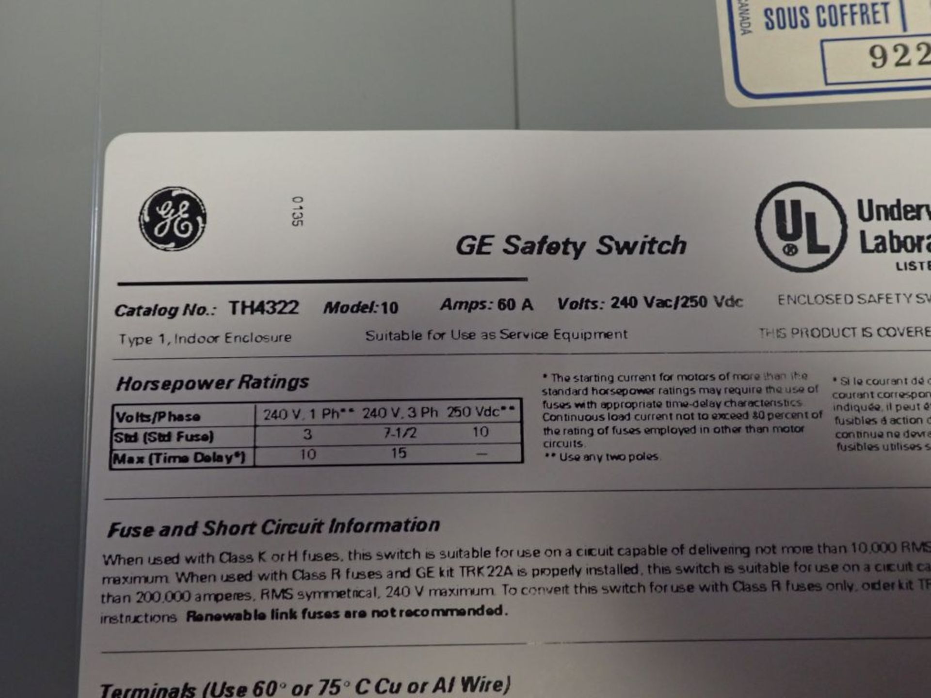 Spartanburg, SC - Lot of (2) General Electric Heavy Duty Safety Switches - Image 7 of 12