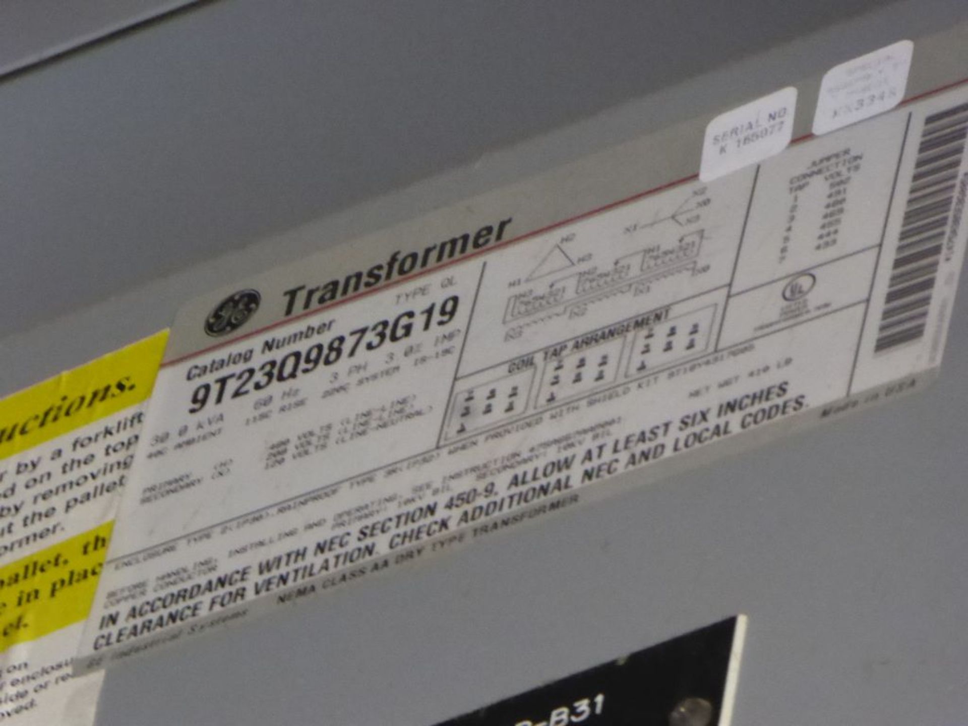 Spartanburg, SC - GE 30 KVA Transformer - Image 2 of 4