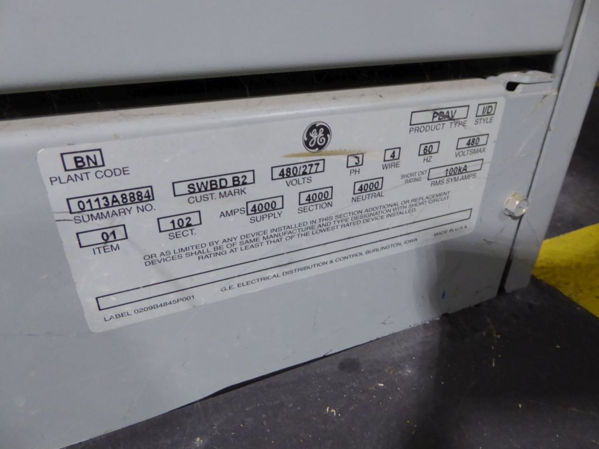 Charlotte, NC - GE 4000A Powerbreak Switchgear - Image 4 of 18