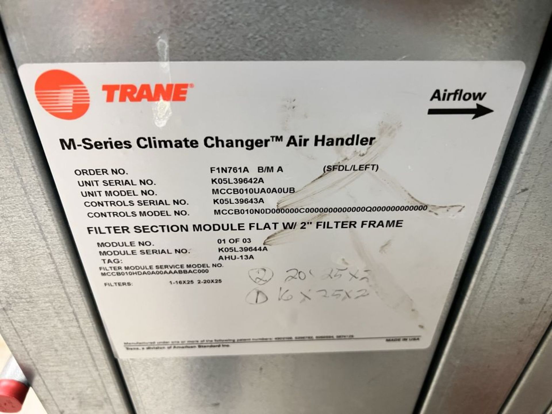 Charlotte, NC - Trane M-Series Climate Changer Air Handler - Image 4 of 4