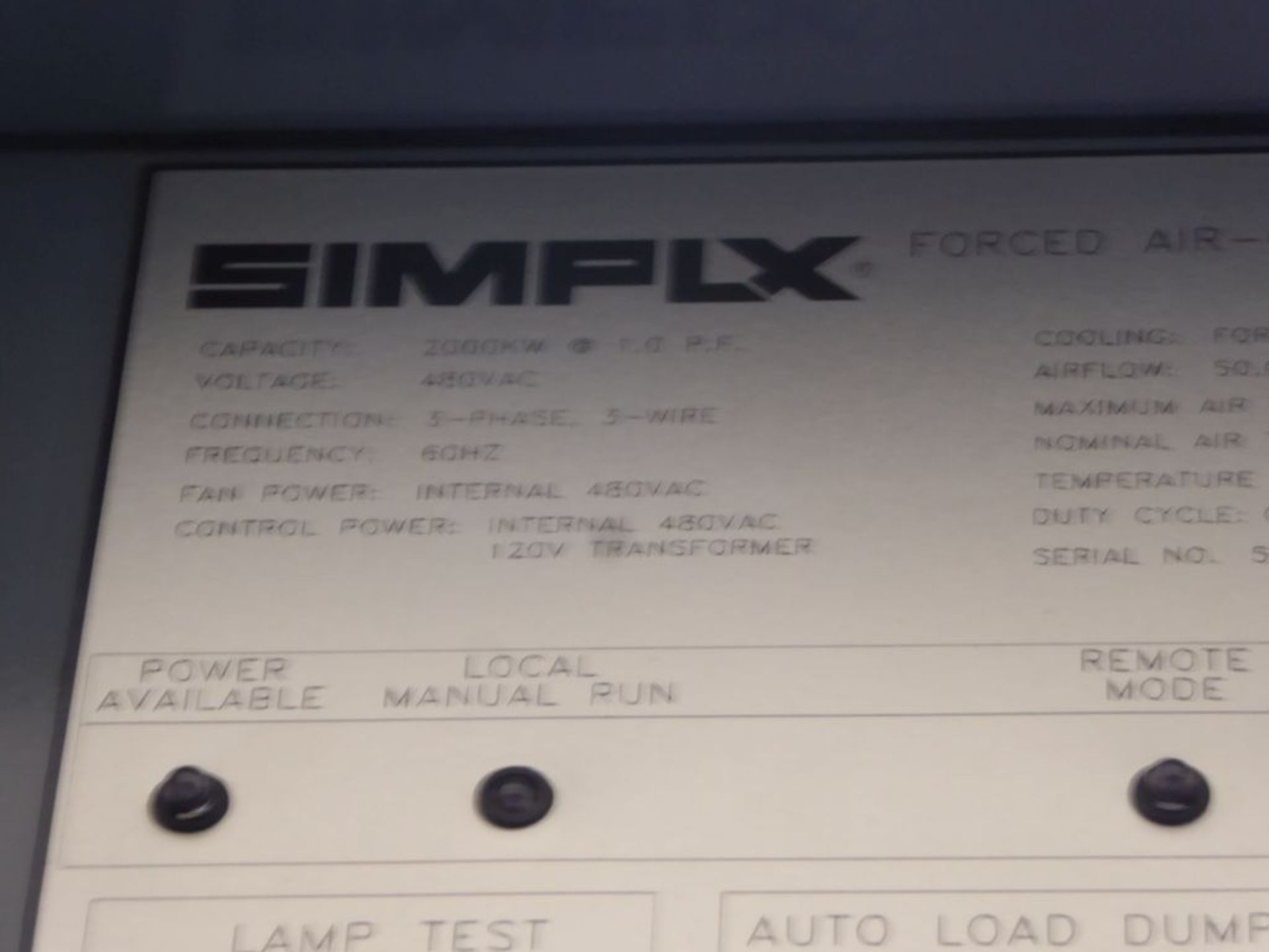 Charlotte, NC - Simplex Saturn Forced Air Direction Load Bank - Image 9 of 17
