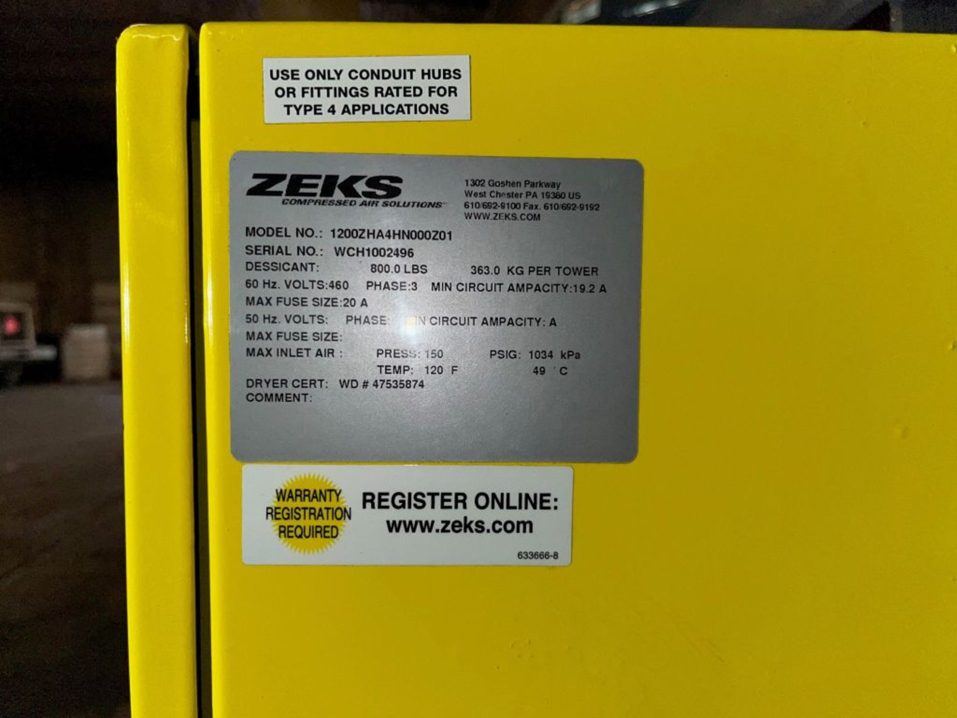 Columbus, OH - Zeks Heated Desiccant Dryer - Image 7 of 8