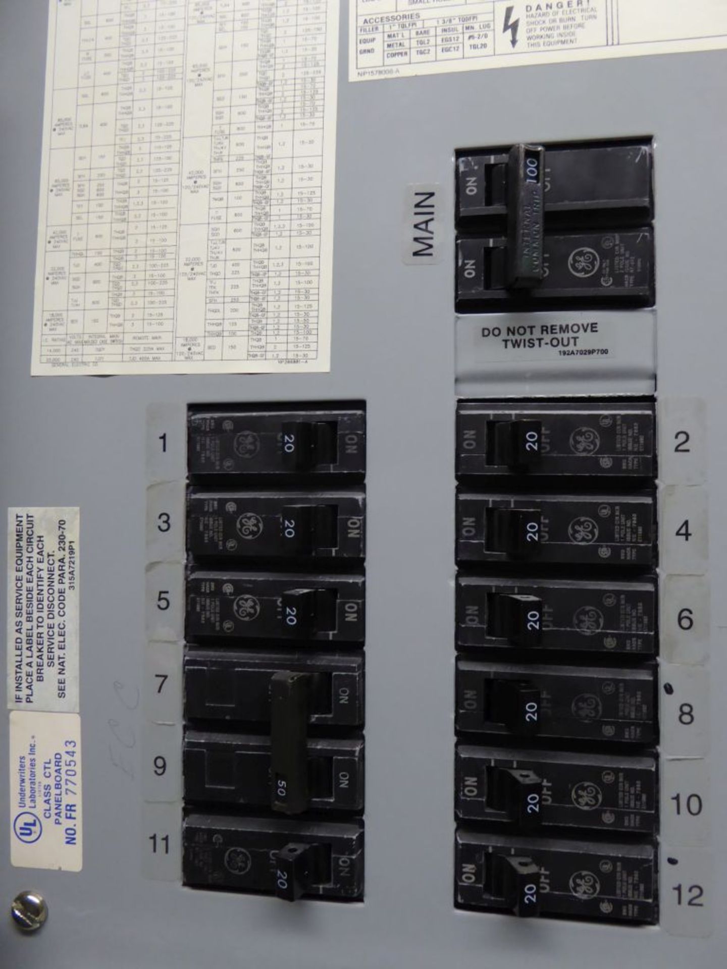 Spartanburg, SC - Lot of (2) GE A Series Panelboards - Image 8 of 8