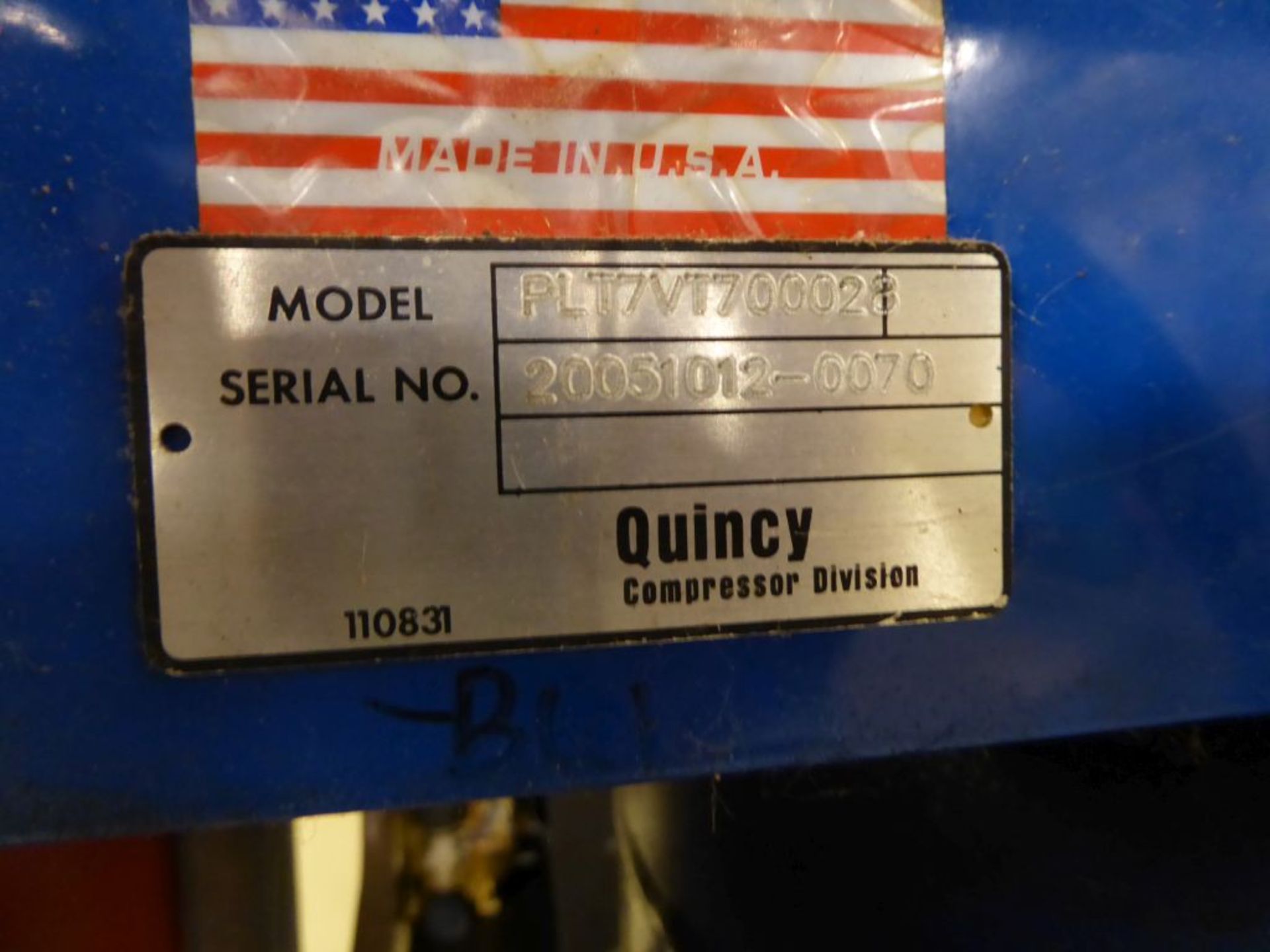 Charlotte, NC - Quincy PLT 7.5 Compressor - Image 5 of 8