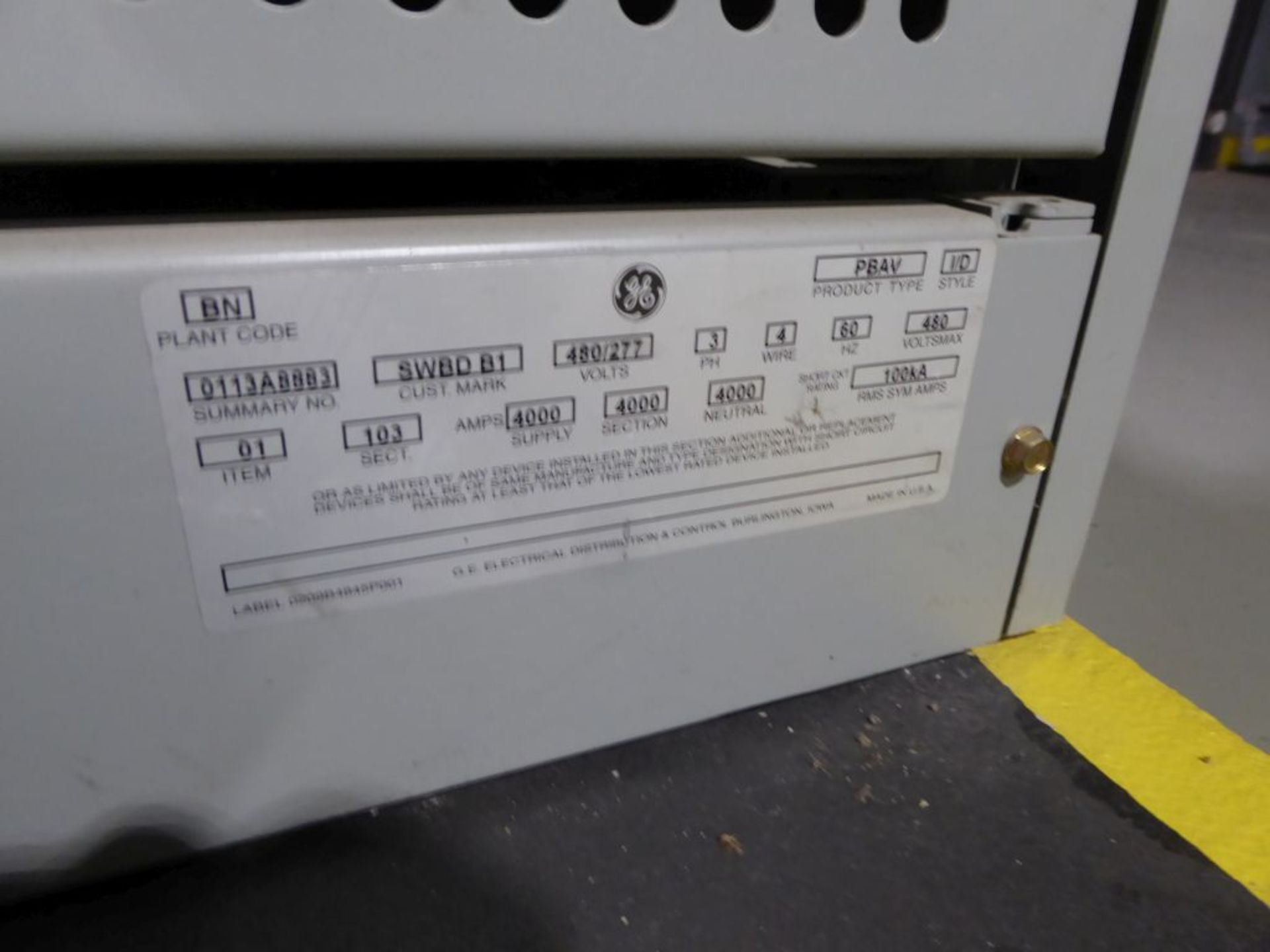 Charlotte, NC - GE 4000A Powerbreak Switchgear - Image 6 of 24