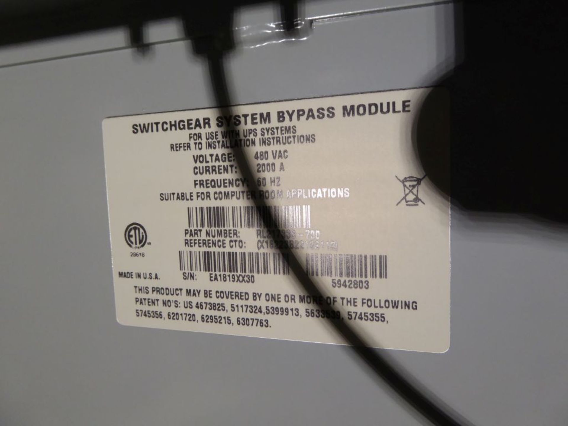 Charlotte, NC - Eaton Switchgear with Powerware System ByPass Module - Image 9 of 24