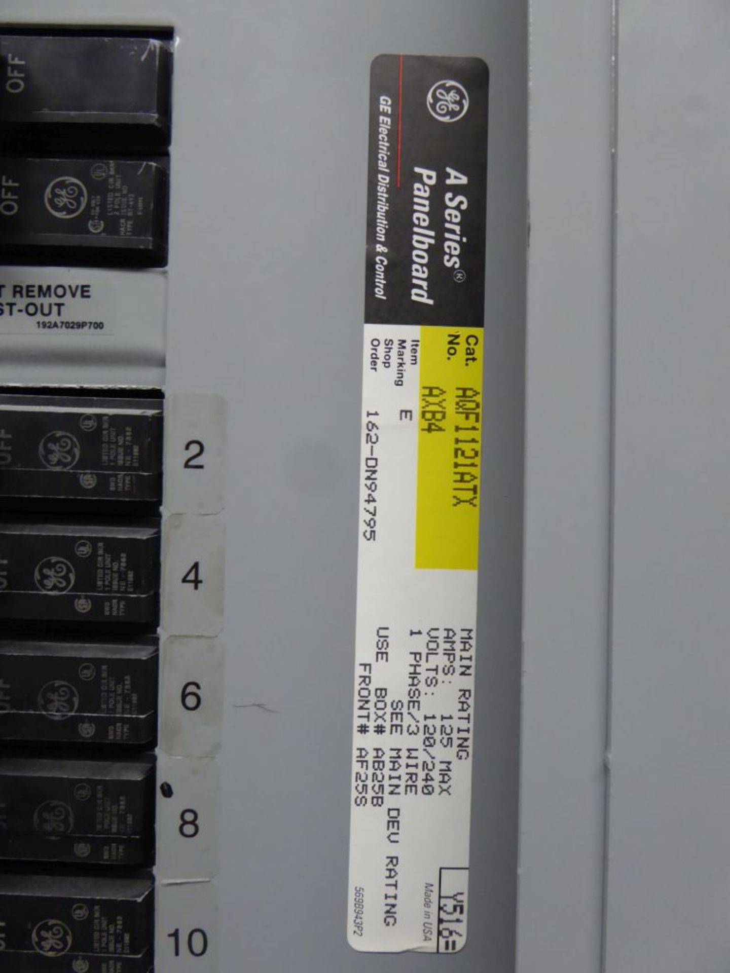 Spartanburg, SC - Lot of (2) GE A Series Panelboards - Image 7 of 8