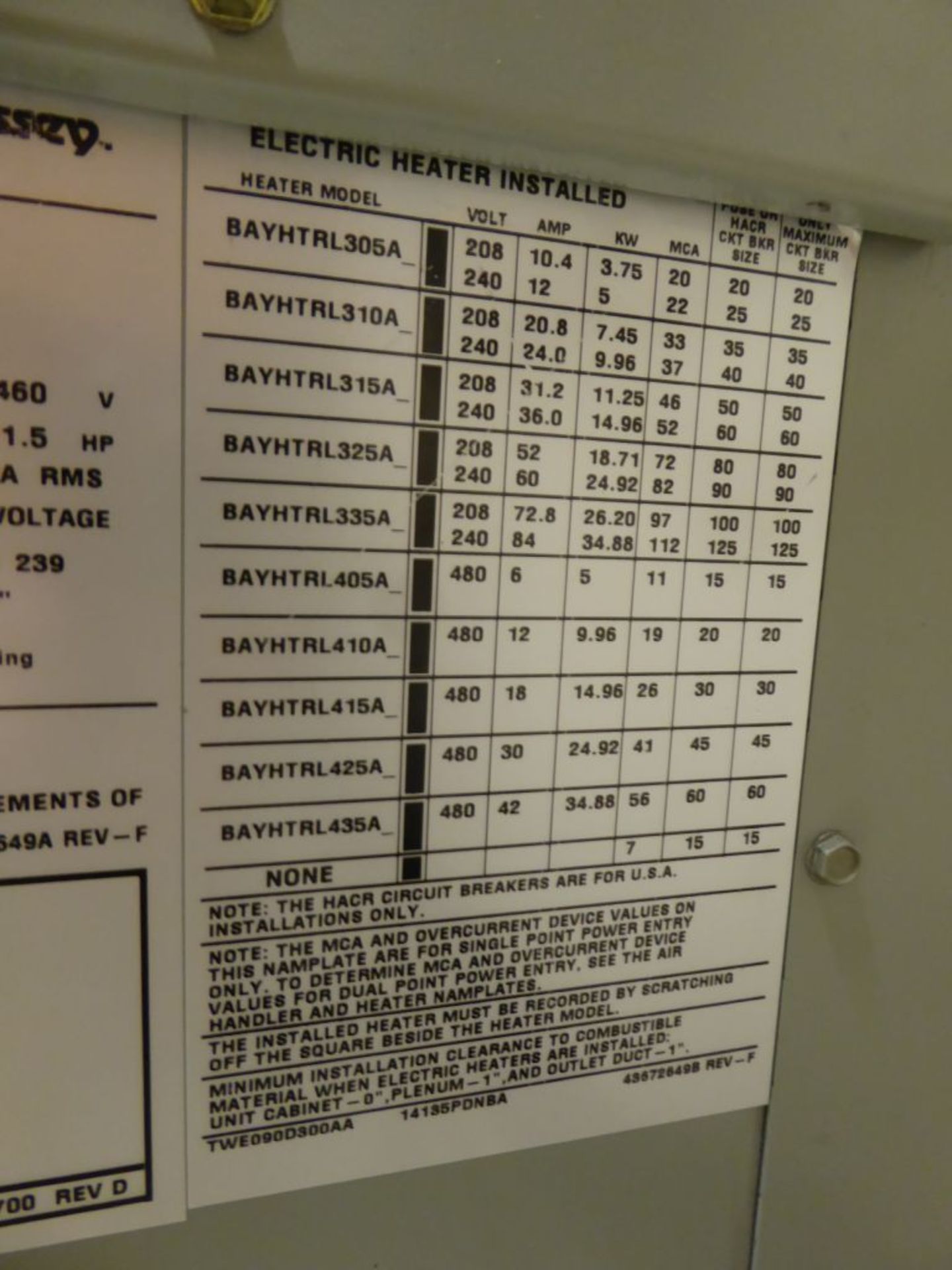 Charlotte, NC - 2014 Trane Heater - Image 6 of 6