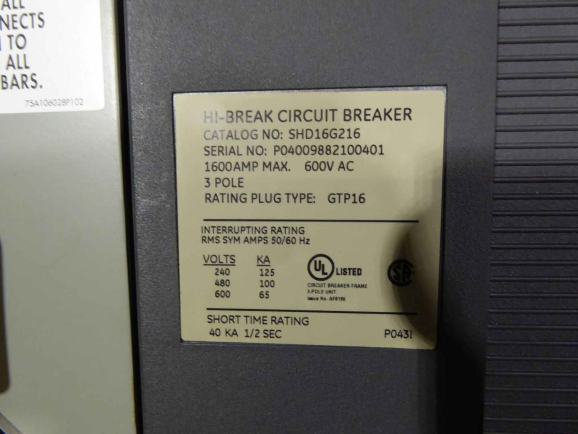 Charlotte, NC - GE 4000A Powerbreak Switchgear - Image 11 of 18