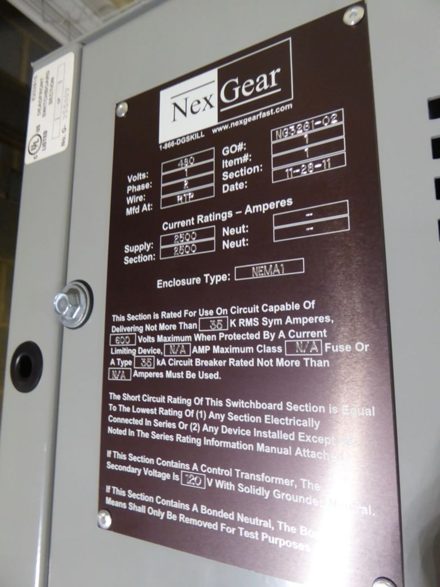 Charlotte, NC - NexGear 2500A Switchgear - Image 4 of 7