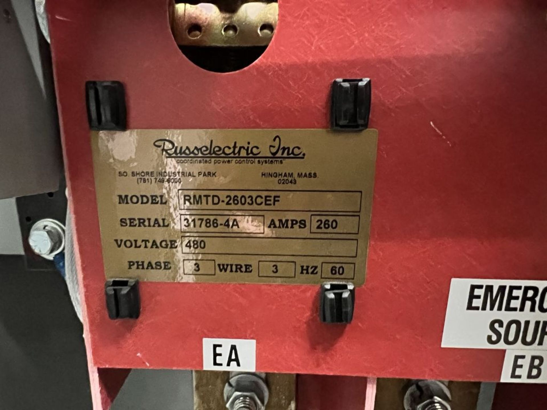 Charlotte, NC - Automatic Russelectric Transfer Switch - Image 7 of 7
