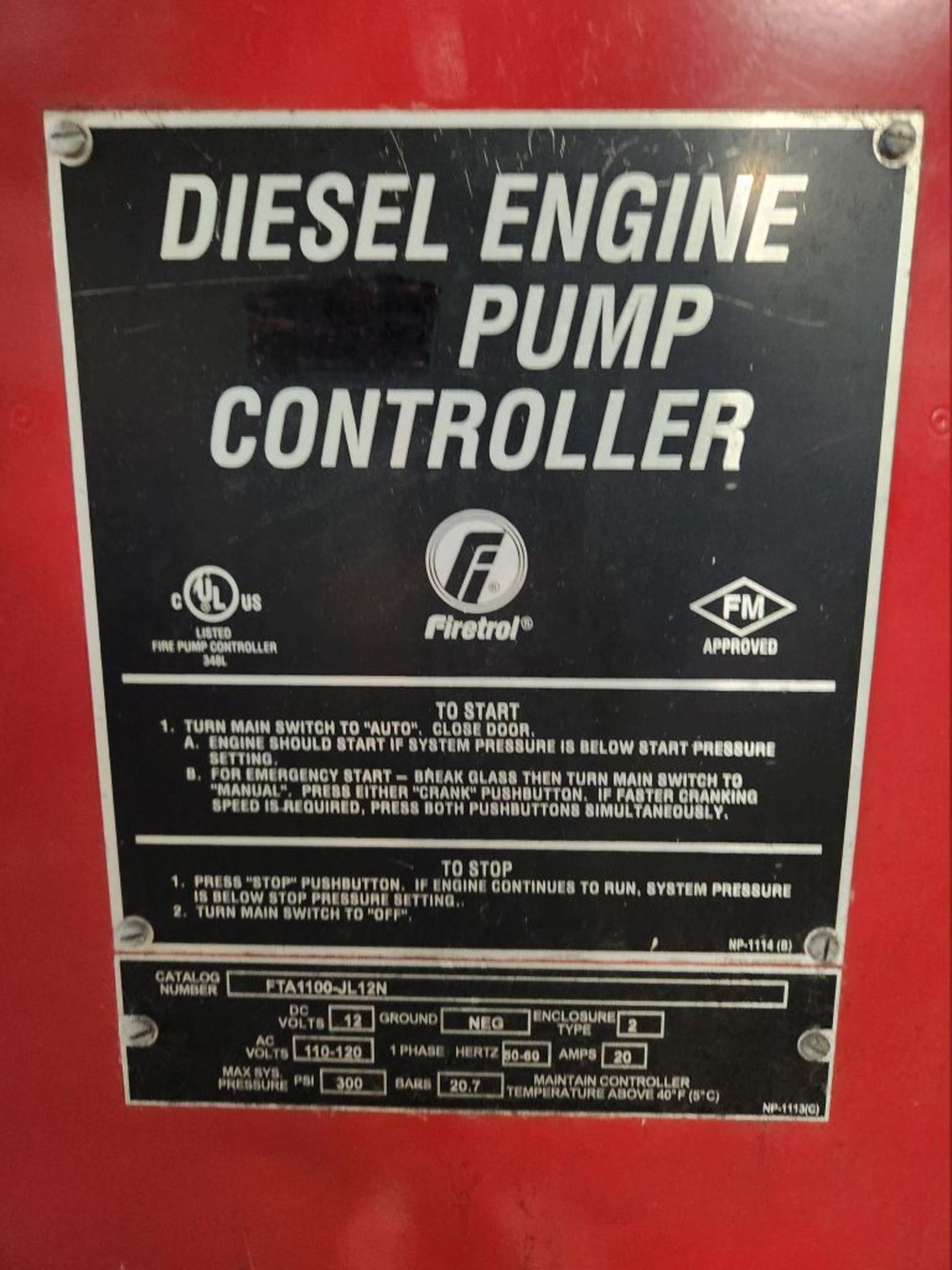 Minneapolis, MN - Clark Diesel Powered Centrifugal Fire Pump Controller - Image 10 of 26