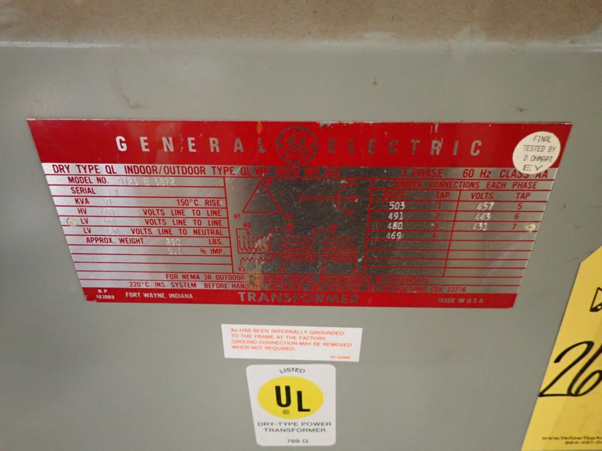 Spartanburg, SC - General Electric Transformer - Image 6 of 8