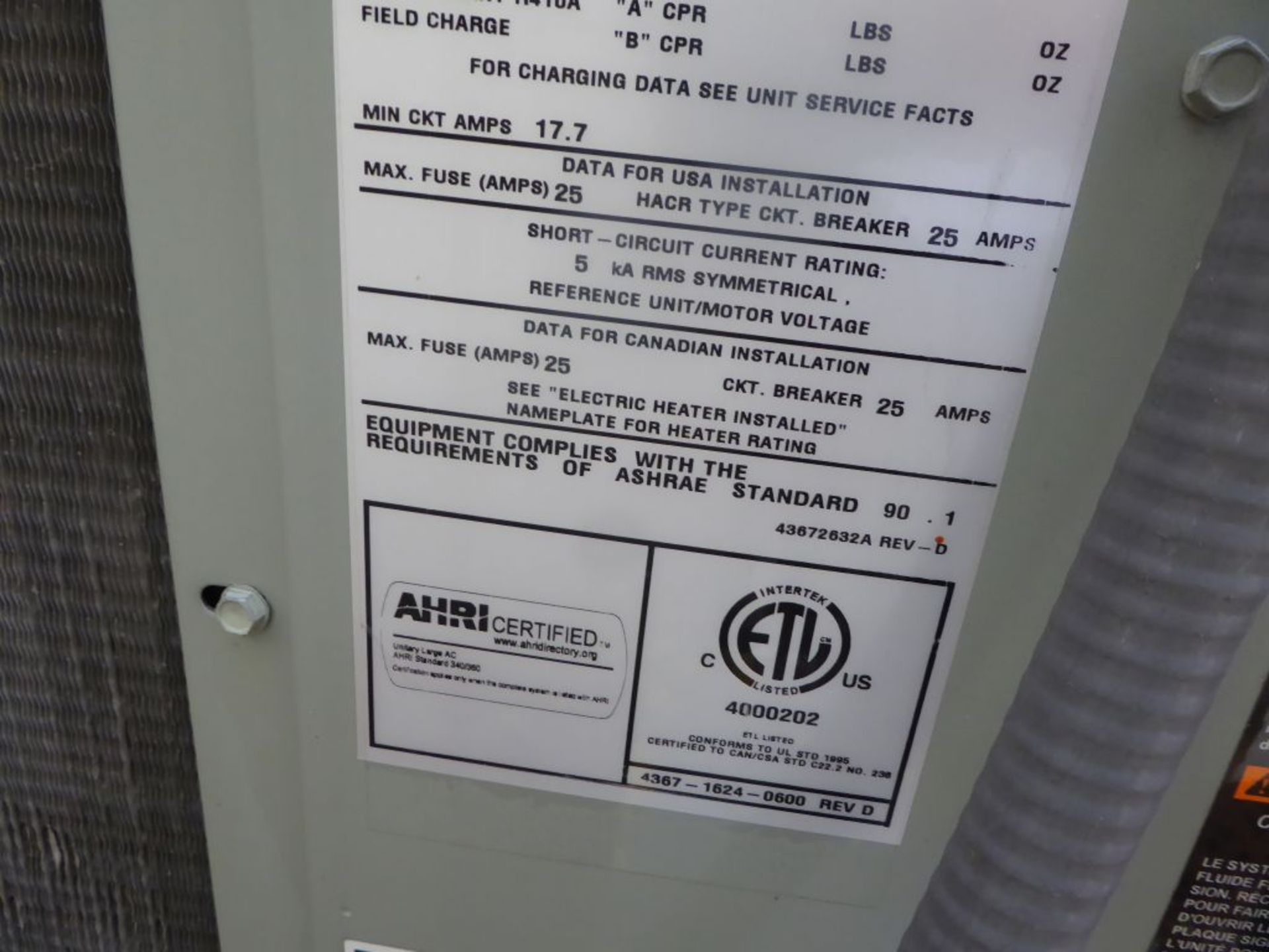 Charlotte, NC - 2014 Trane HVAC Unit - Image 4 of 7