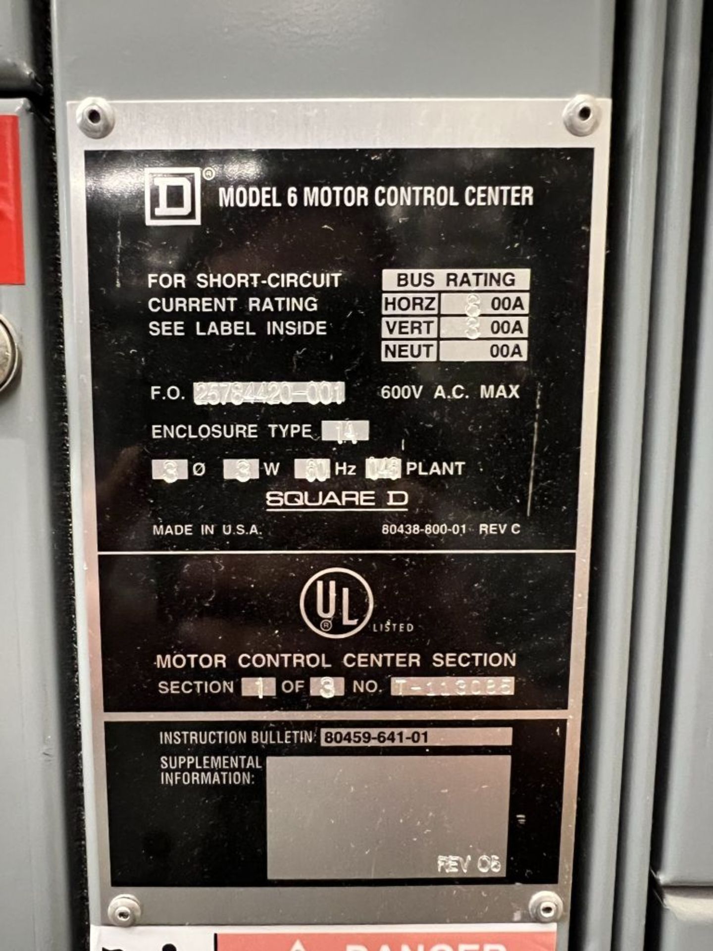 Charlotte, NC - Square D Motor Control Center - Image 5 of 52