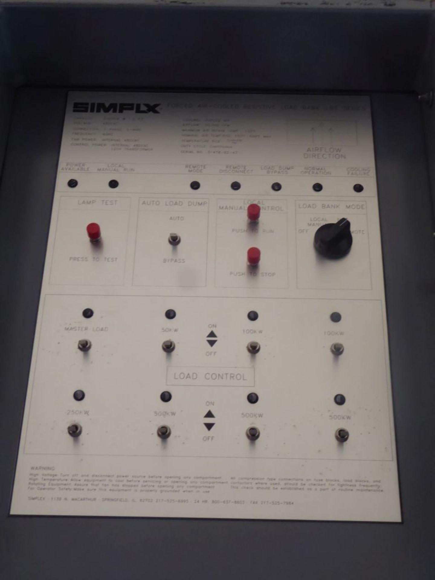 Charlotte, NC - Simplex Saturn Forced Air Direction Load Bank - Image 4 of 17