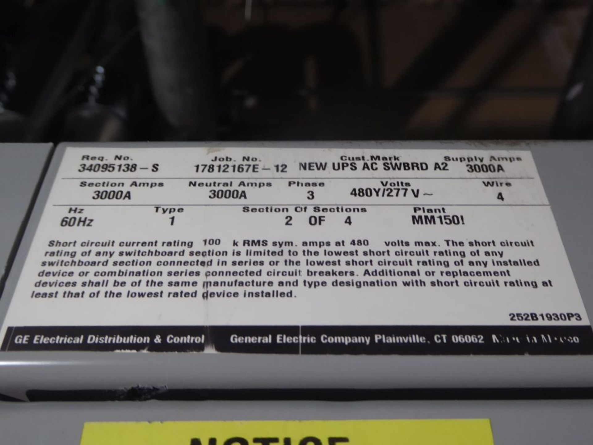 Charlotte, NC - GE 3000A Spectra Series Switchboard - Image 13 of 15