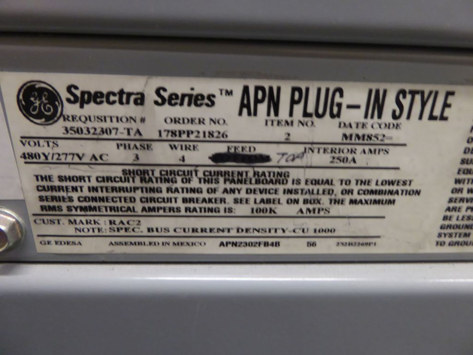 Spartanburg, SC - GE Spectra Series Panelboard - Image 3 of 6