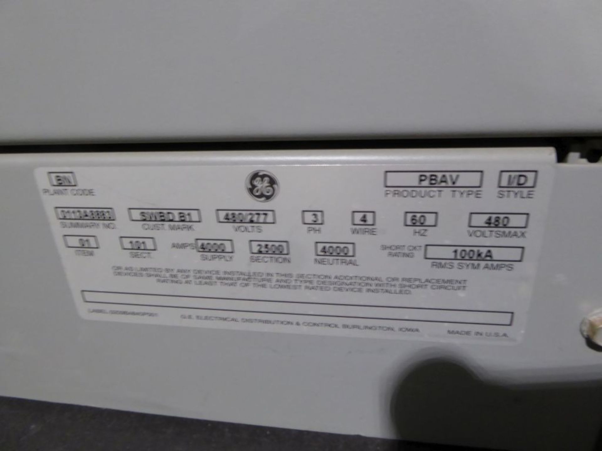 Charlotte, NC - GE 4000A Powerbreak Switchgear - Bild 4 aus 24